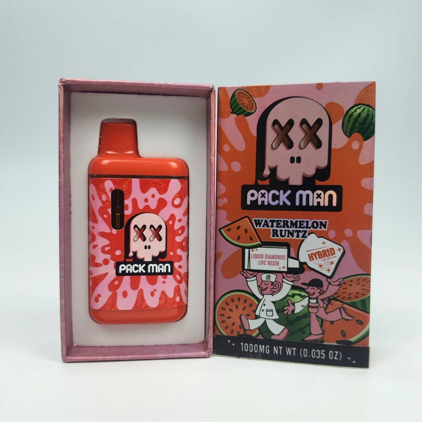 PACK MAN LIQUID DIAMONDS + LIVE RESIN 1.0ML | WATERMELON RUNTZ : HYBRID