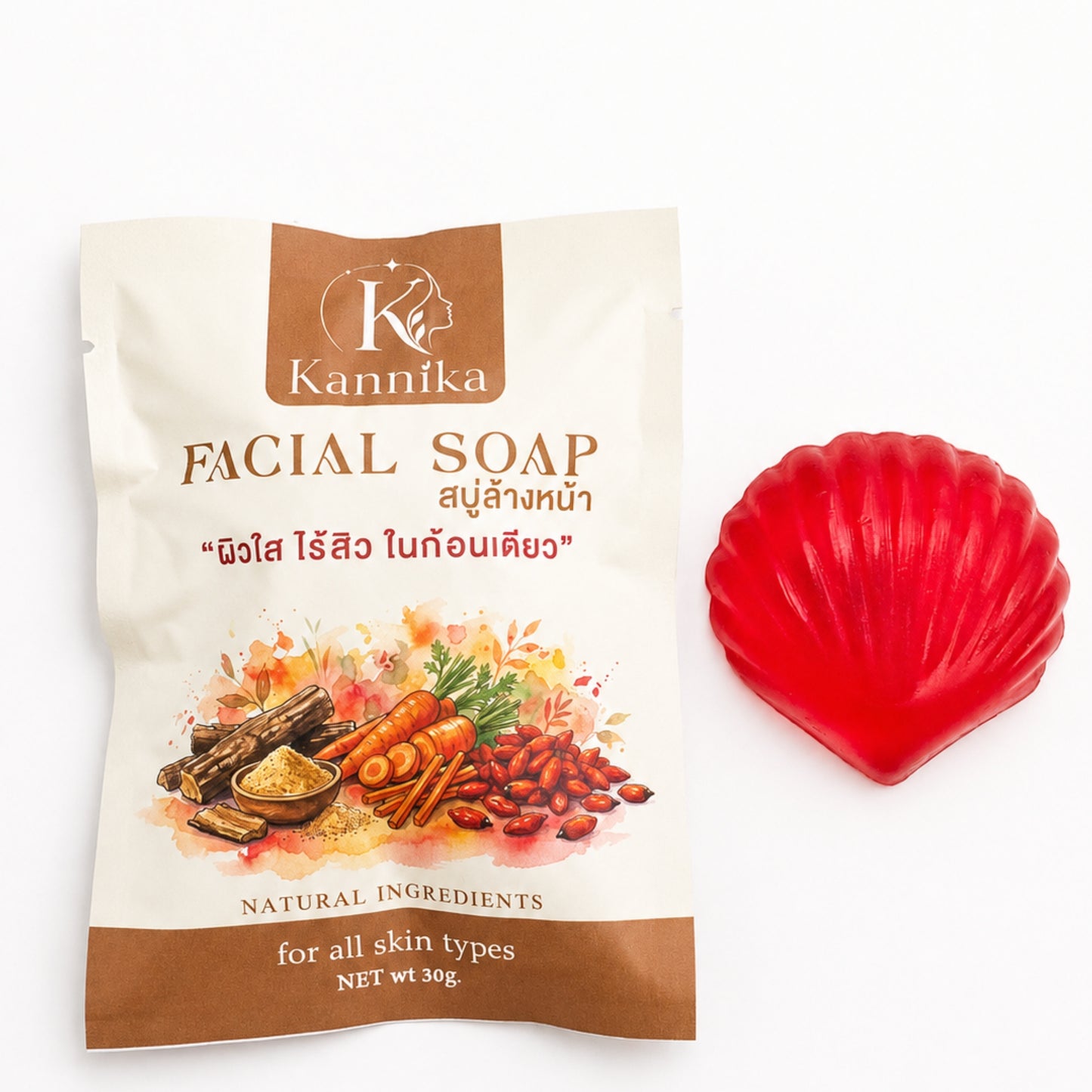 Kannika Facial Soap สบู่ล้างหน้า ผิวใส ไร้สิว ในก้อนเดียว