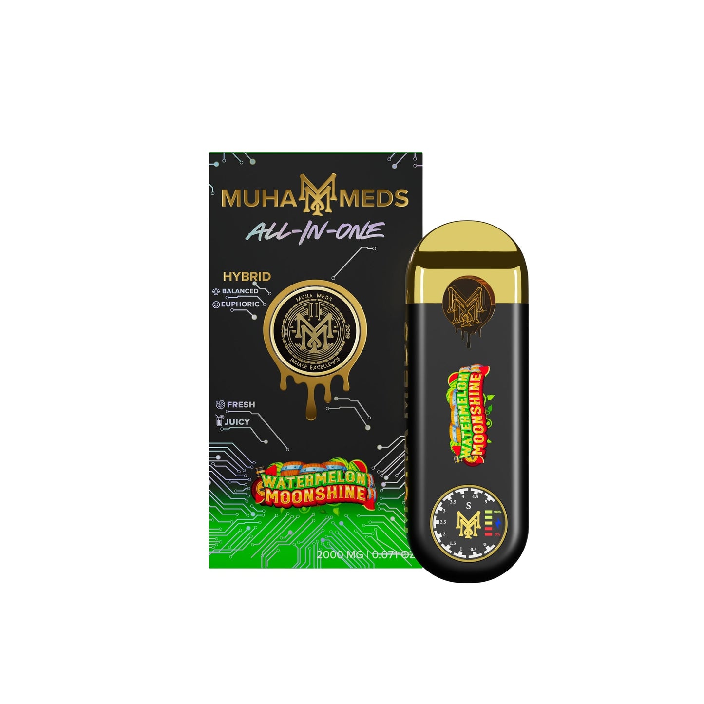 MUHA MEDS ALL - IN - ONE DISPOSABLE 2.0MG | WATERMELON MOONSHINE : HYBRID