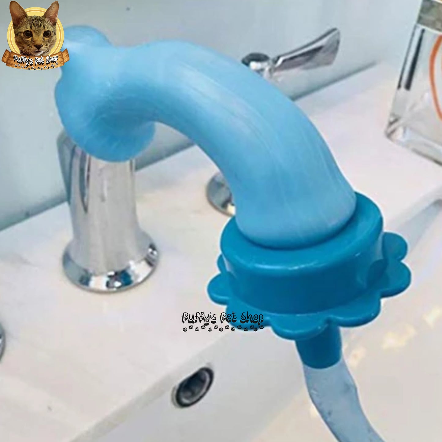 Puffy's Pet Shop | Pet Bath Faucet Attachment for Dogs & Cats หัวต่อก๊อกอาบน้ำซิลิโคนสำหรับสุนัขและแมว  กว้าง 3 ซม. ยาว 1.5 เมตร