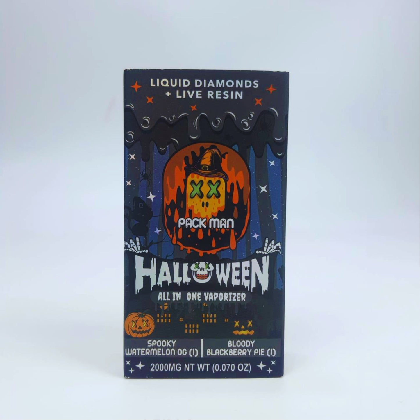 PACK MAN - LIQUID DIAMONDS + LIVE RESIN HALLOWEEN 2.0ML | SPOOKY WATERMELON OG (I) | BLOODY BLACKBERRY PIE (I)