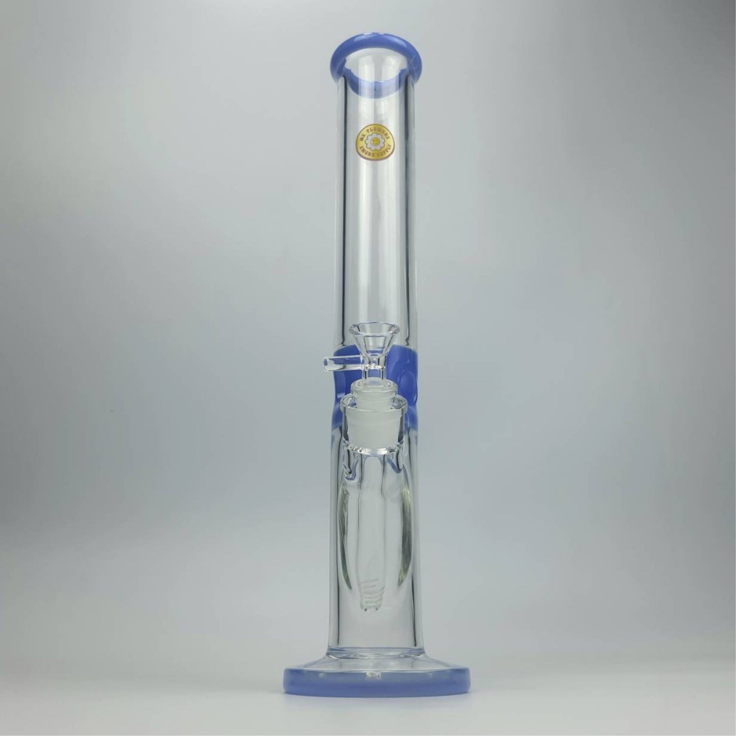 GLASS BONG | MS.FLOWERS STRAIGHT TUBE BLUE 15.5 INCH