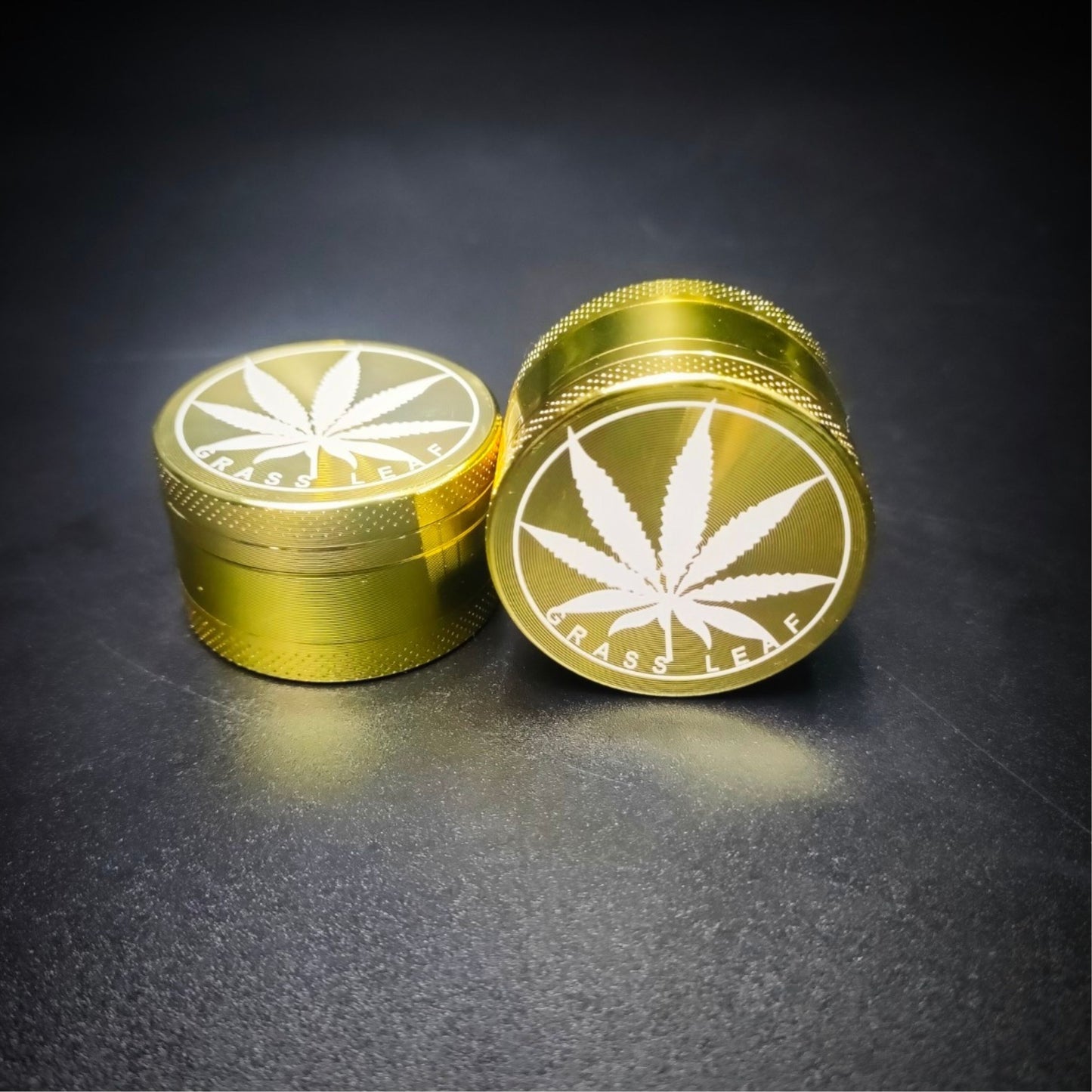 GRINDER | MJ LEAF METAL GOLD GRINDER 3 LAYERS