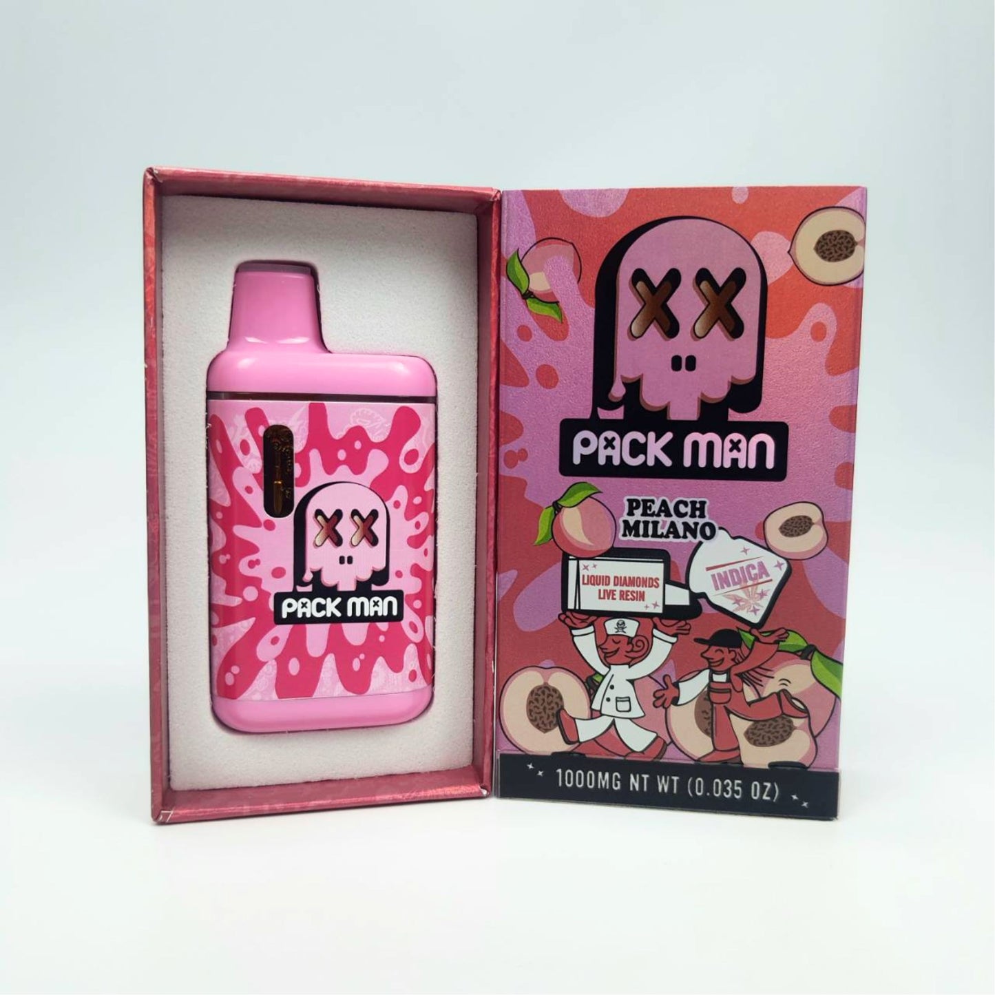 PACK MAN LIQUID DIAMONDS + LIVE RESIN 1.0ML | PEACH MILANO : INDICA