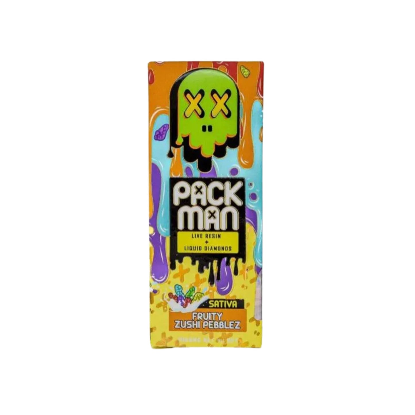 PACK MAN - LIVE RESIN + LIQUID DIAMONDS 2.0ML | FRUITY ZUSHI PEBBLEZ : SATIVA