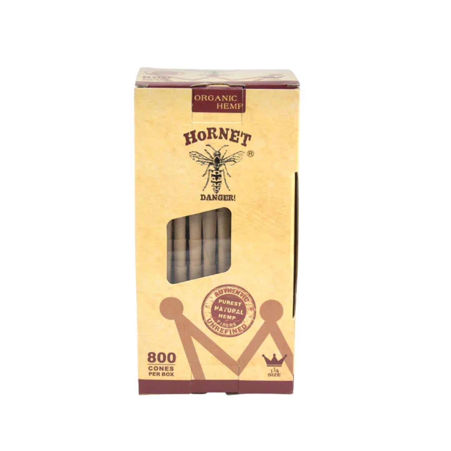 ROLLING PAPER | HORNET 1 1/4 INCH BROWN PRE - ROLLED CONES TOWER