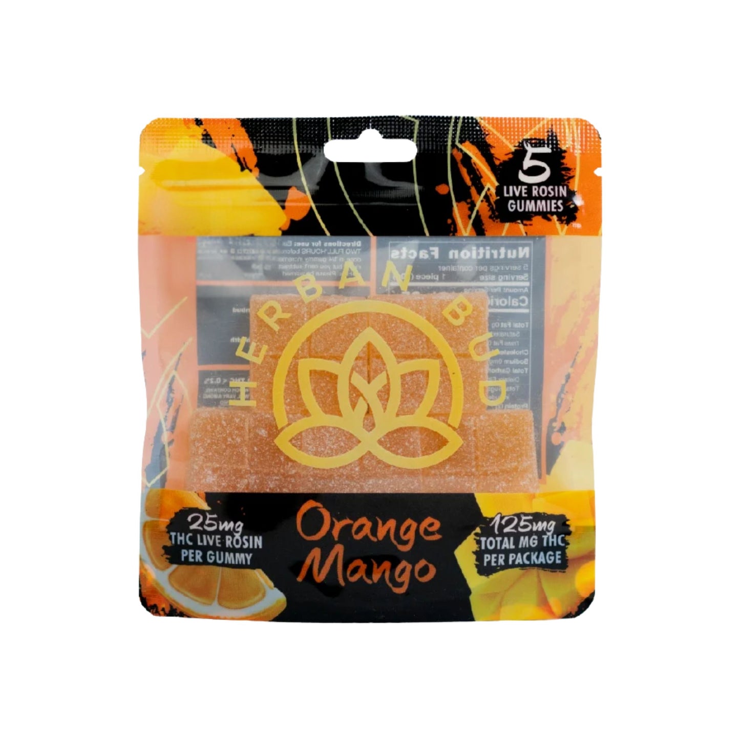 Jelly Herban Bud Orange Mango Edibles gummy infused thc snack