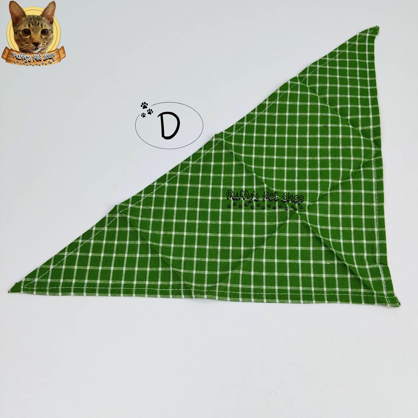 Puffy's Pet Shop |  Luxury Cotton Pet Scarf  ผ้าพันคอสัตว์เลี้ยงพรีเมียม ผ้าคอตตอนแท้ เนื้อผ้าดี ไม่ระคายเคือง สำหรับสุนัขและแมว ขนาด S 40 ซม.
