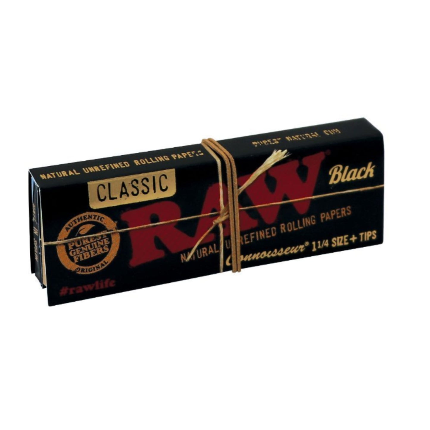 ROLLING PAPER | RAW CLASSIC BLACK CONNOISSEUR 1 ¼" WITH TIPS