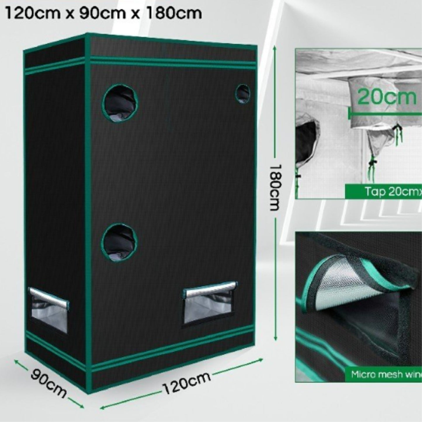 GROWING TOOLS | MASR HYDRO 2 IN 1 GROW TENT 120x90x180 CM