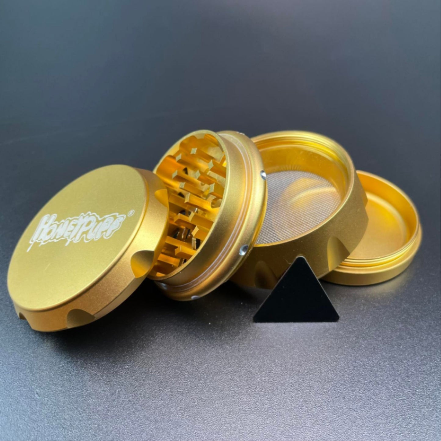 GRINDER | HONEYPUFF ALUMINUM ROUGH EDGE GOLD 4 LAYERS SIZE: L