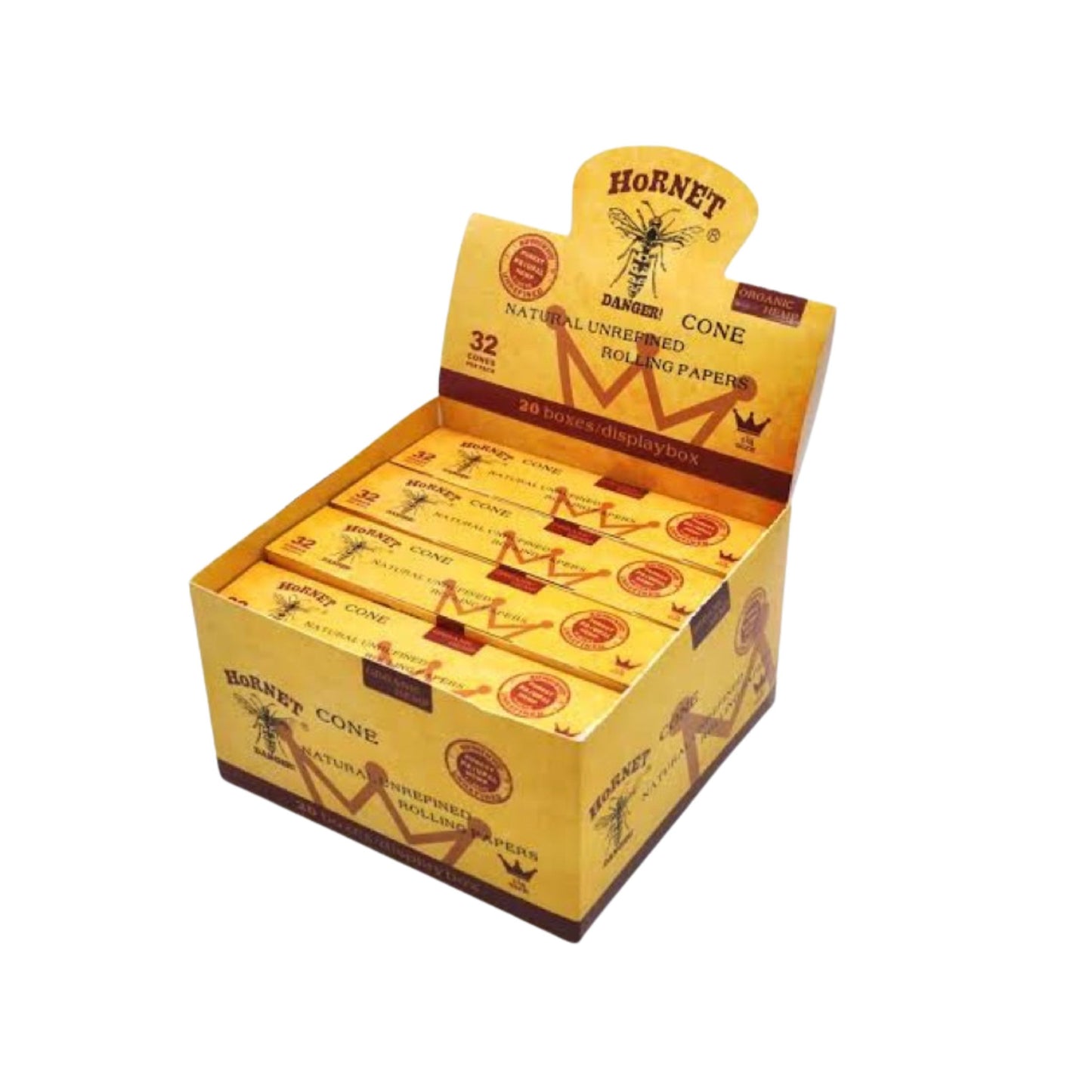 ROLLING PAPER | HORNET 1 1/4 INCH ORGANIC HEMP PRE - ROLLED CONES