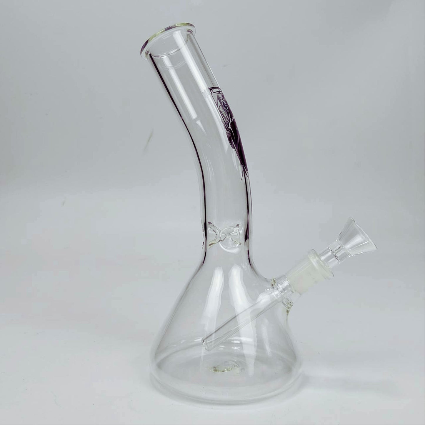 GLASS BONG | GRIM REAPER BENDED NECK BEAKER GLASS BONG 8.5 INCH 4MM THICKNESS