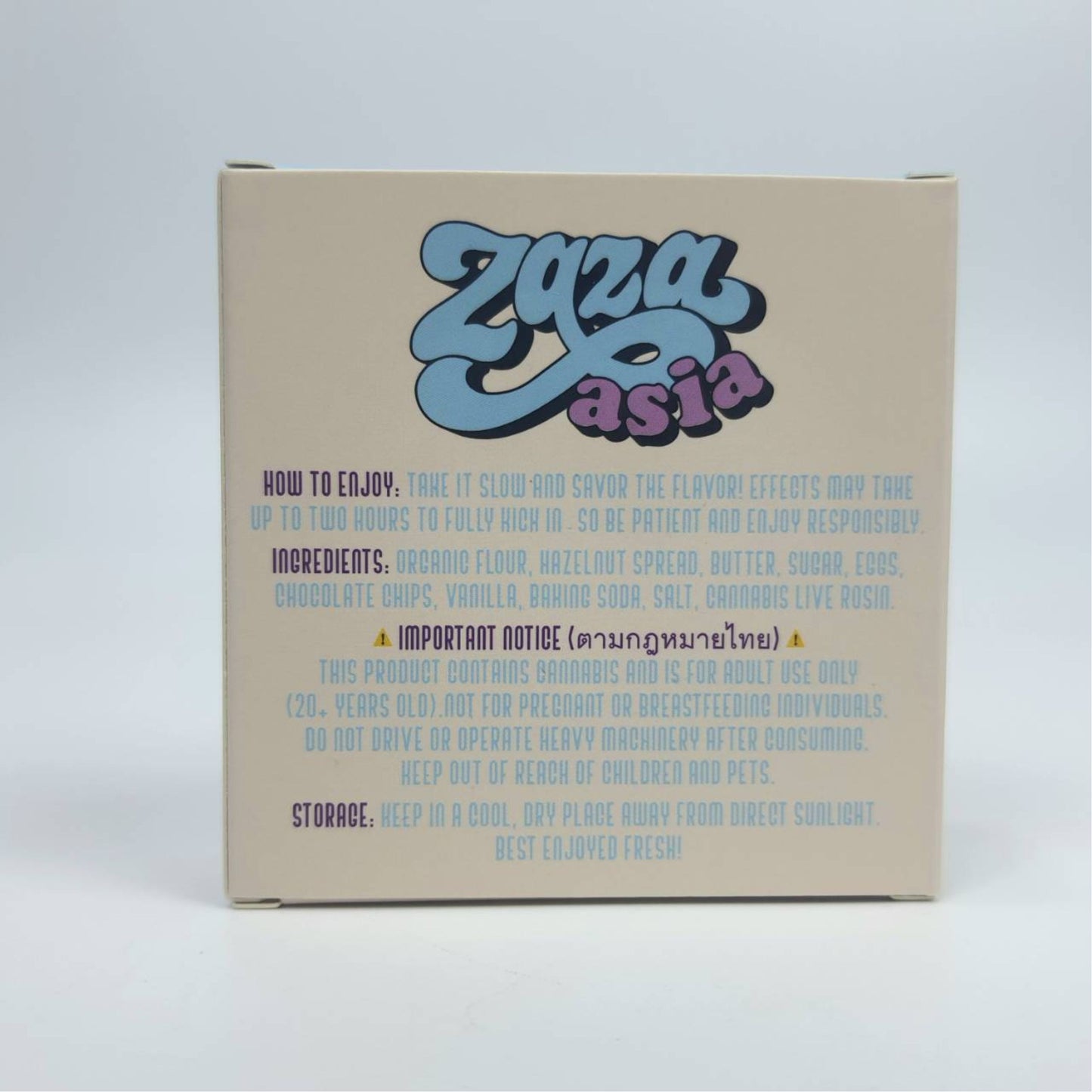 ZAZA ASIA | PREMIUM LIVE ROSIN NUTELLA COOKIE - SATIVA | 100MG THC/PIECE