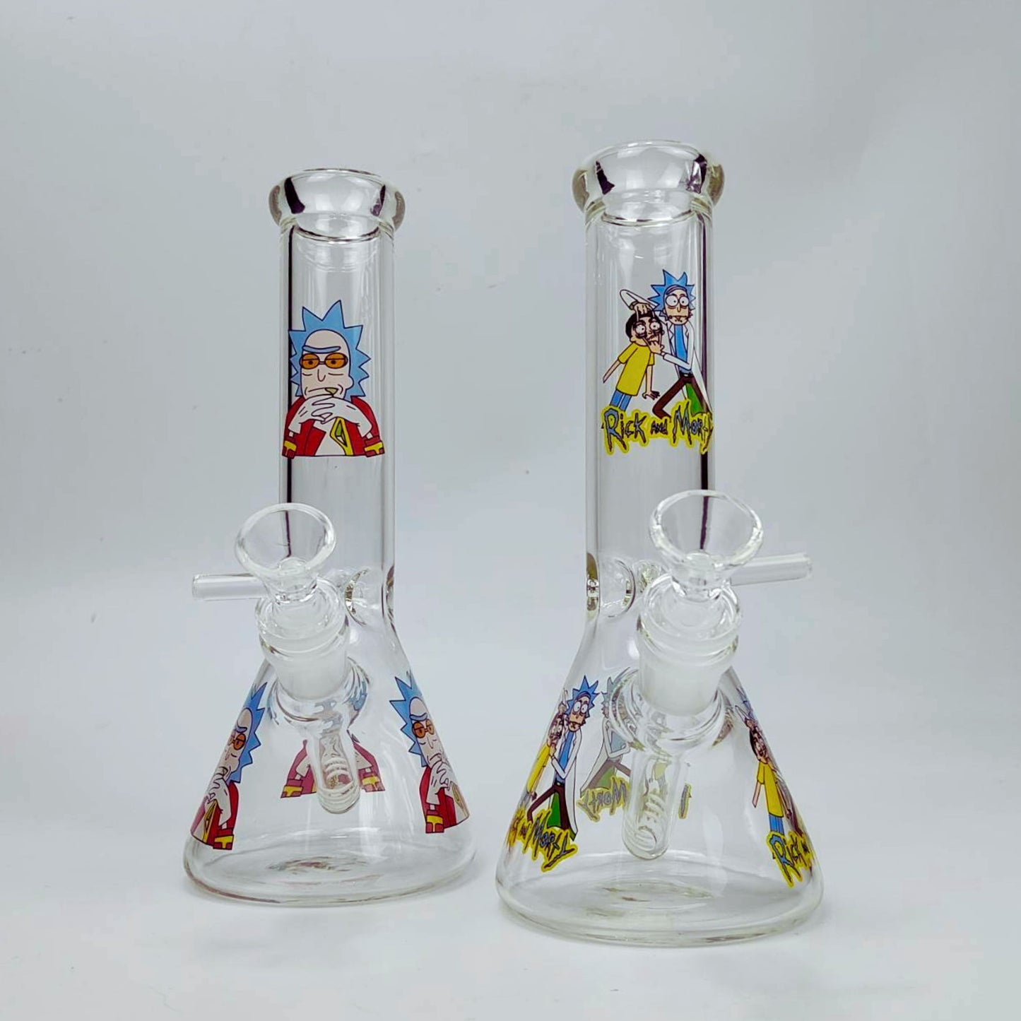 GLASS BONG | RICK AND MORTY BEAKER GLASS BONG 8.5 INCH 5MM THICKNESS