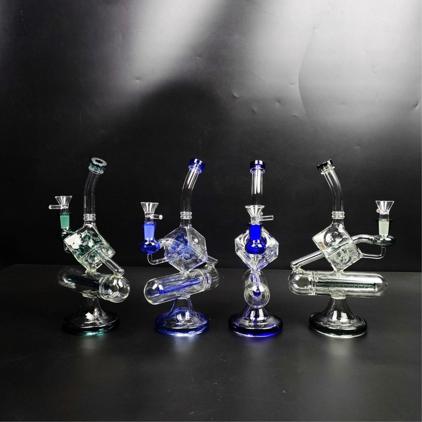 Glass Bong | DICE RECYCLER WITH INLINE PERC 10.5 INCH