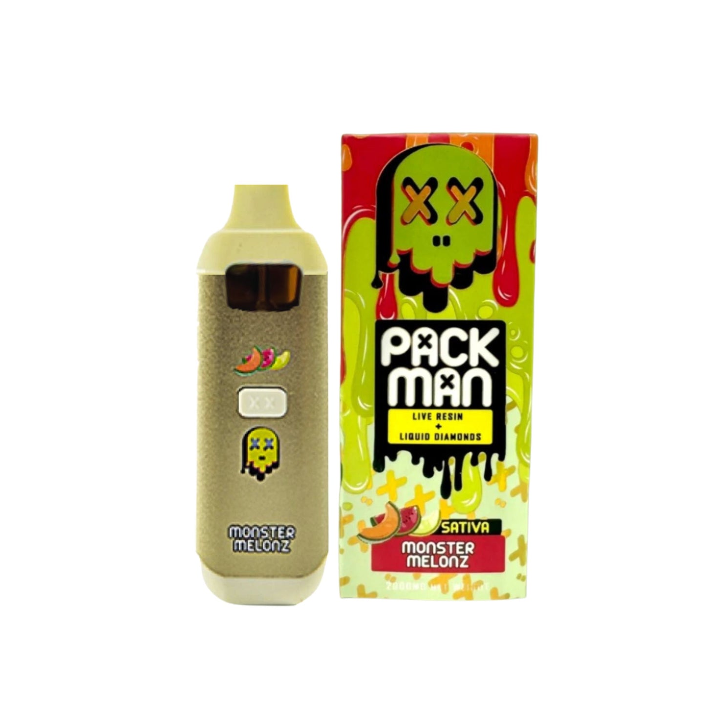 PACK MAN - LIVE RESIN + LIQUID DIAMONDS 2.0ML | MONSTER MELONZ : SATIVA