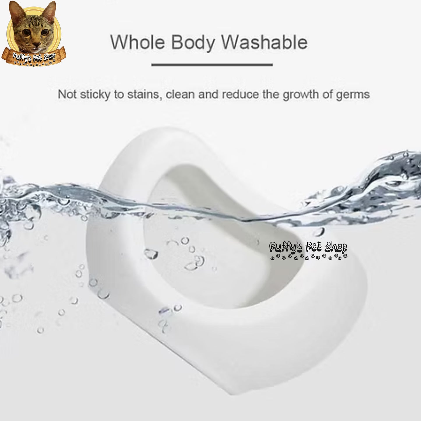 Puffy's Pet Shop | Smiley Cat House with Chair & Storage บ้านแมวหน้ายิ้มพร้อมเก้าอี้และที่วางของ ขนาด: 48 x 42 x 29 ซม.