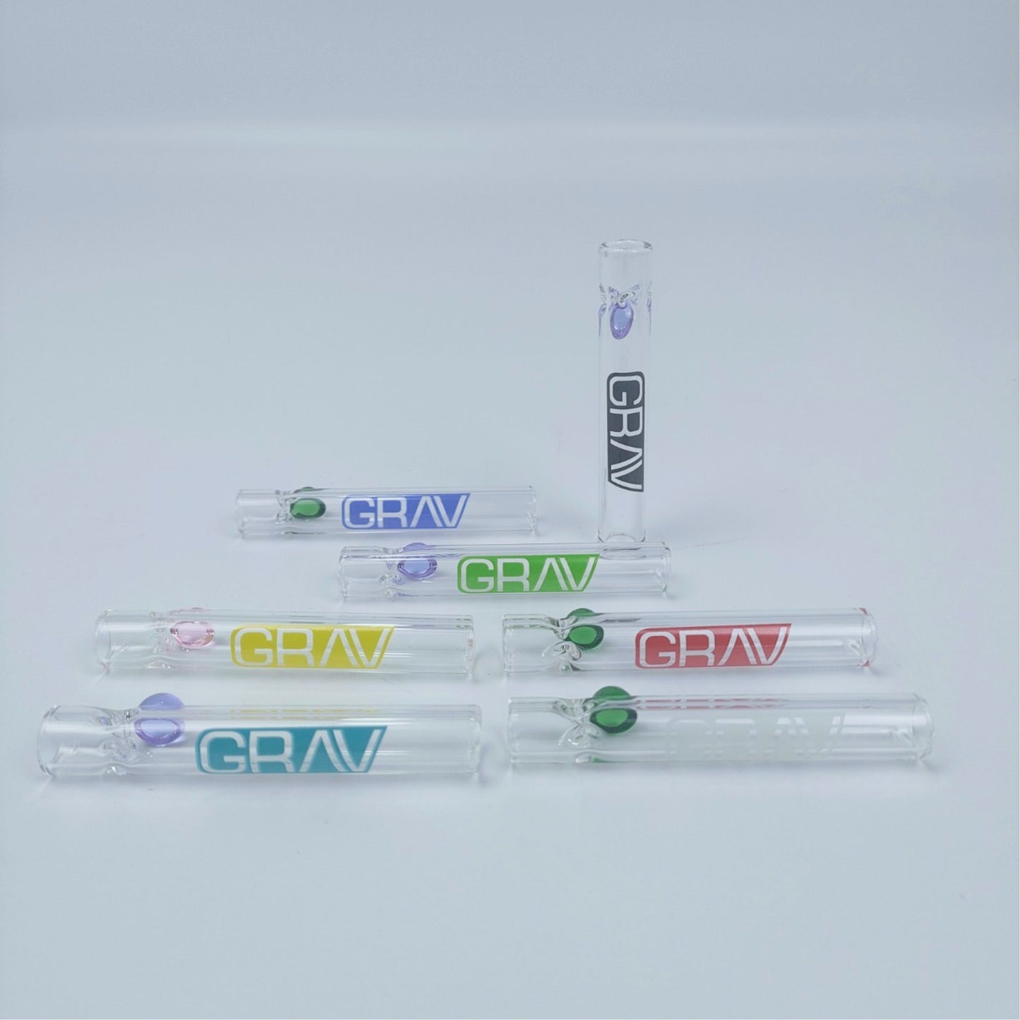 PIPE | GRAV CHILLUM  FOR DRY HERB ONE HITTER 3.5 INCH | CLEAR BODY