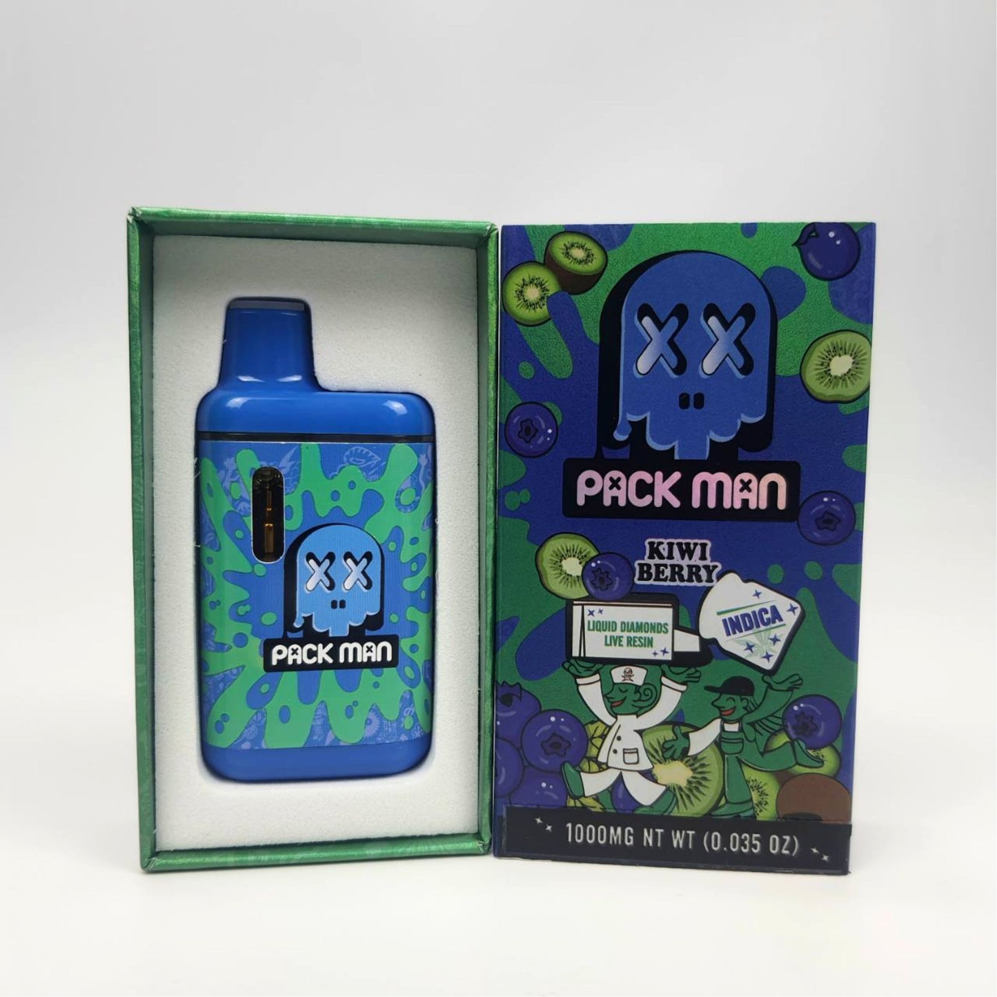 PACK MAN LIQUID DIAMONDS + LIVE RESIN 1.0ML | KIWI BERRY : INDICA