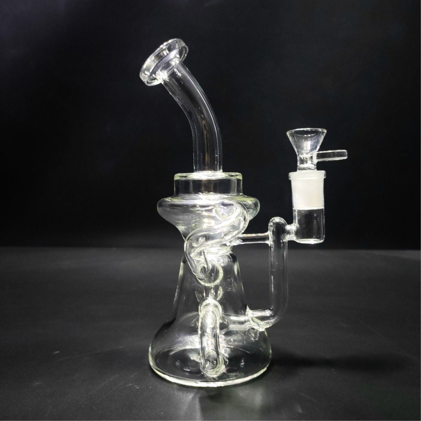 Glass Bong | DOUBLE RECYCLER DISPERSER BUBBLER OIL RIG 8.5 INCH