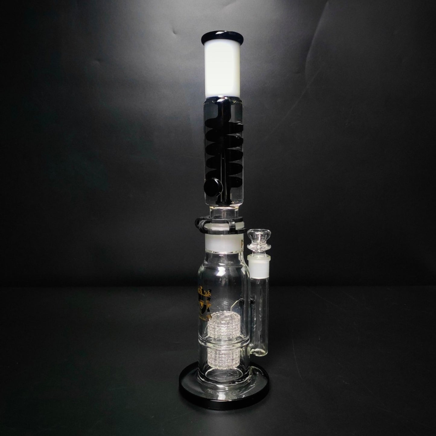 Glass Bong | PHOENIX LEGO STRAIGHT WITH DOUBLE MATRIX PERCOLATOR BLACK CLIP 15 INCH