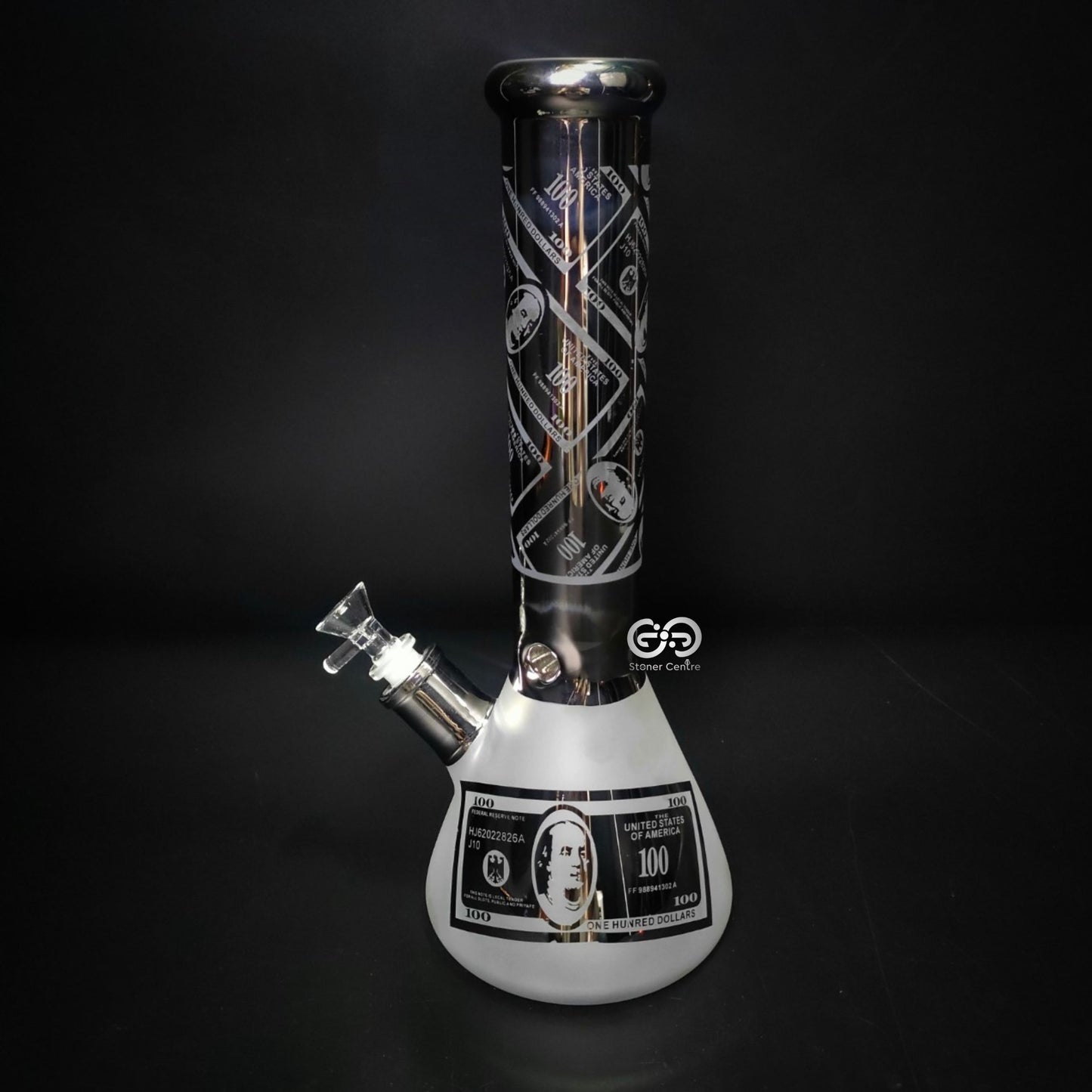 Glass Bong | DOLLAR BILL BEAKER SILVER 13.5 INCH