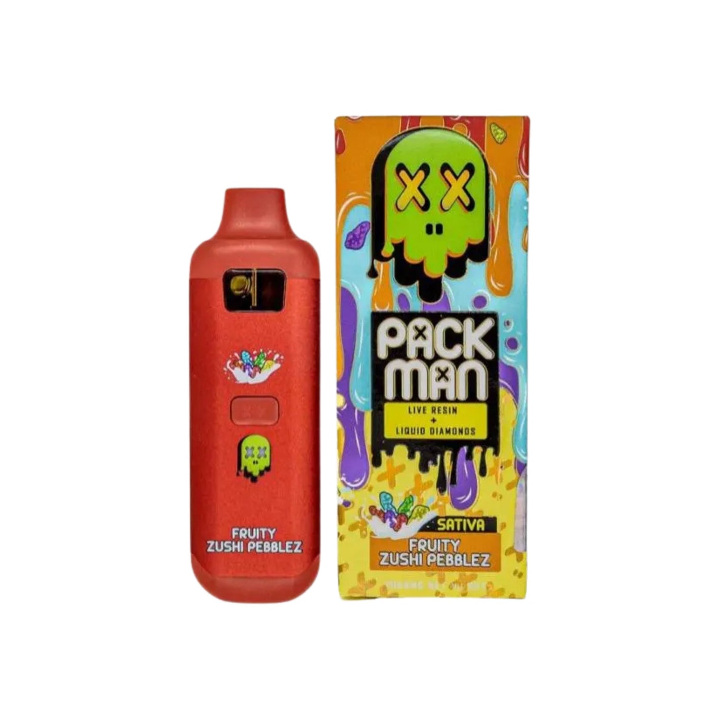 PACK MAN - LIVE RESIN + LIQUID DIAMONDS 2.0ML | FRUITY ZUSHI PEBBLEZ : SATIVA