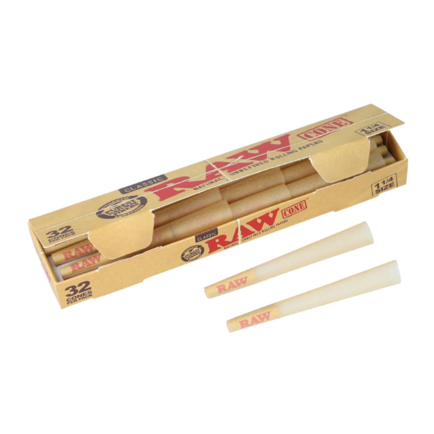 ROLLING PAPER | RAW CLASSIC PRE-ROLLED CONE 1 ¼" WITH TIP