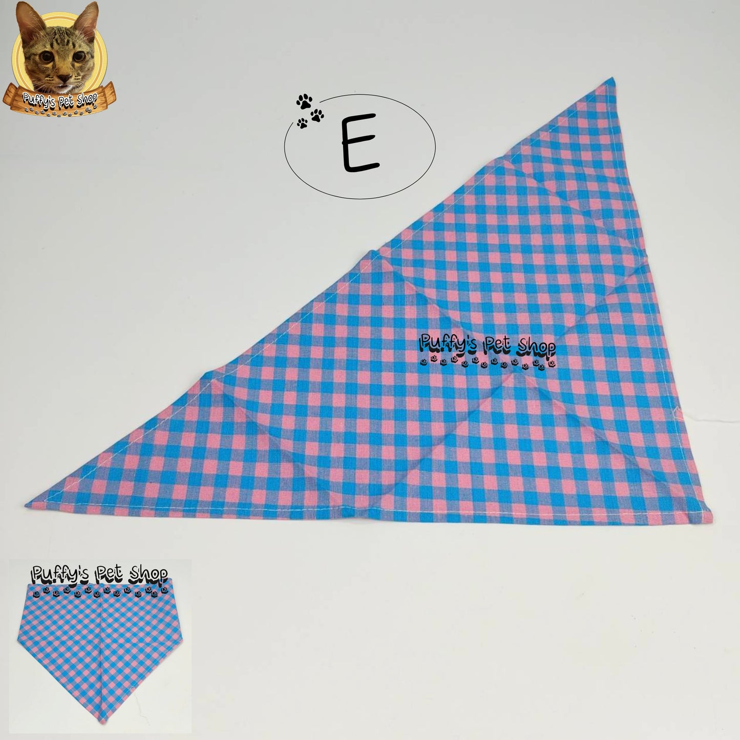 Puffy's Pet Shop |  Luxury Cotton Pet Scarf  ผ้าพันคอสัตว์เลี้ยงพรีเมียม ผ้าคอตตอนแท้ เนื้อผ้าดี ไม่ระคายเคือง สำหรับสุนัขและแมว ขนาด L 60 ซม.