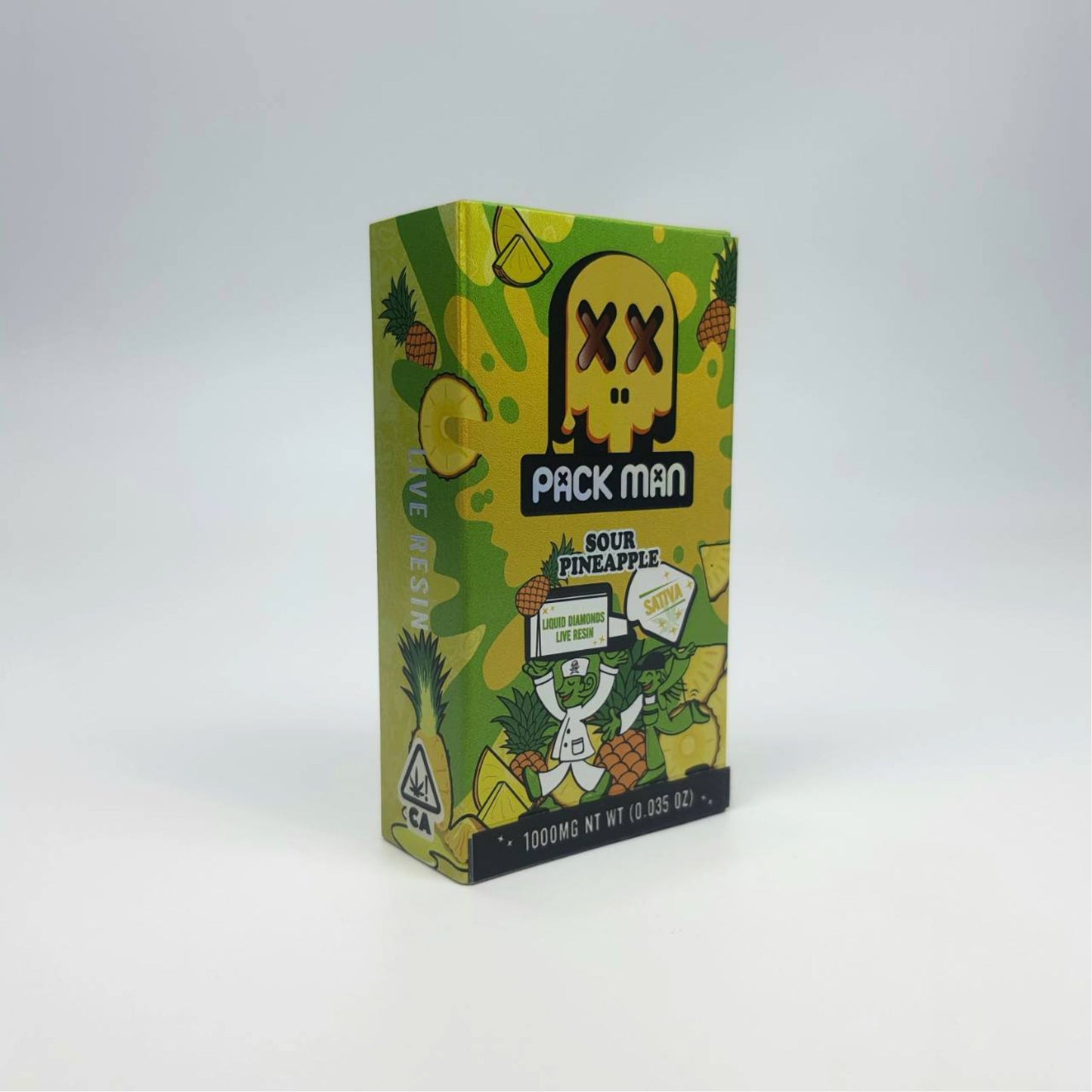 PACK MAN LIQUID DIAMONDS + LIVE RESIN 1.0ML | SOUR PINEAPPLE : SATIVA
