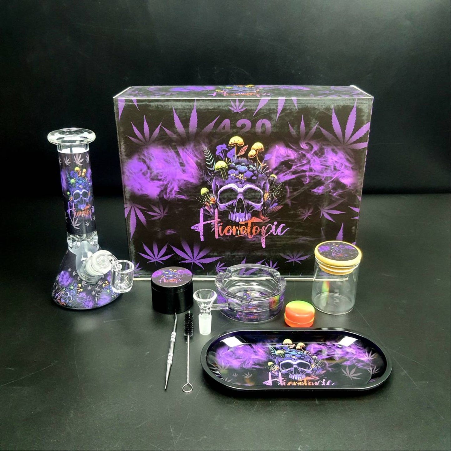 BONG SET (MIX DESIGN WITH QUARTZ) | HIEROTOPIC