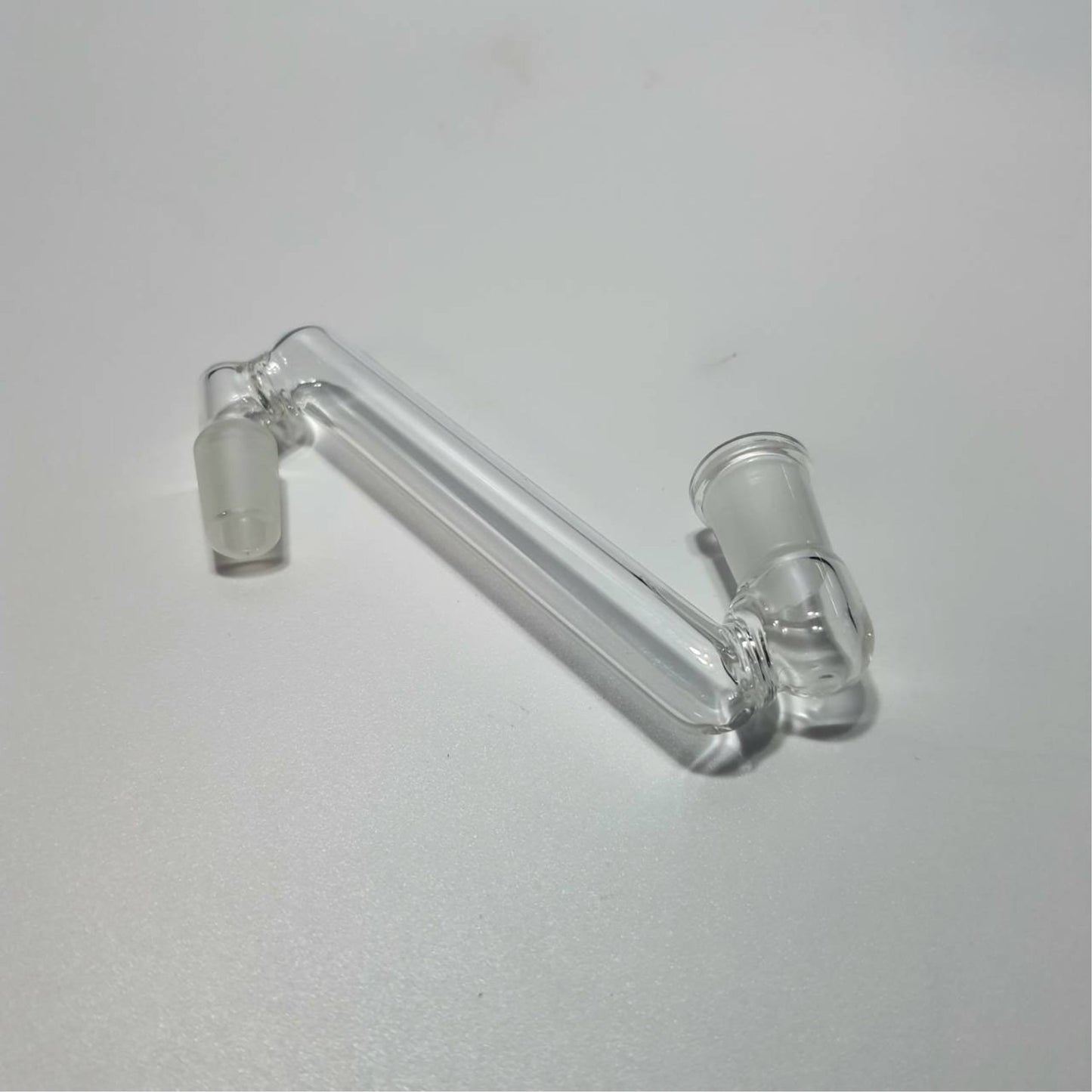 GLASS TUBE | 90 DEGREE DROP DOWN ADAPTTOR ASH CATCHER - 14MM MALE TO 14MM FEMALE /  14MM MALE TO 18MM FEMAL /  18MM MALE TO 18MM FEMAL
