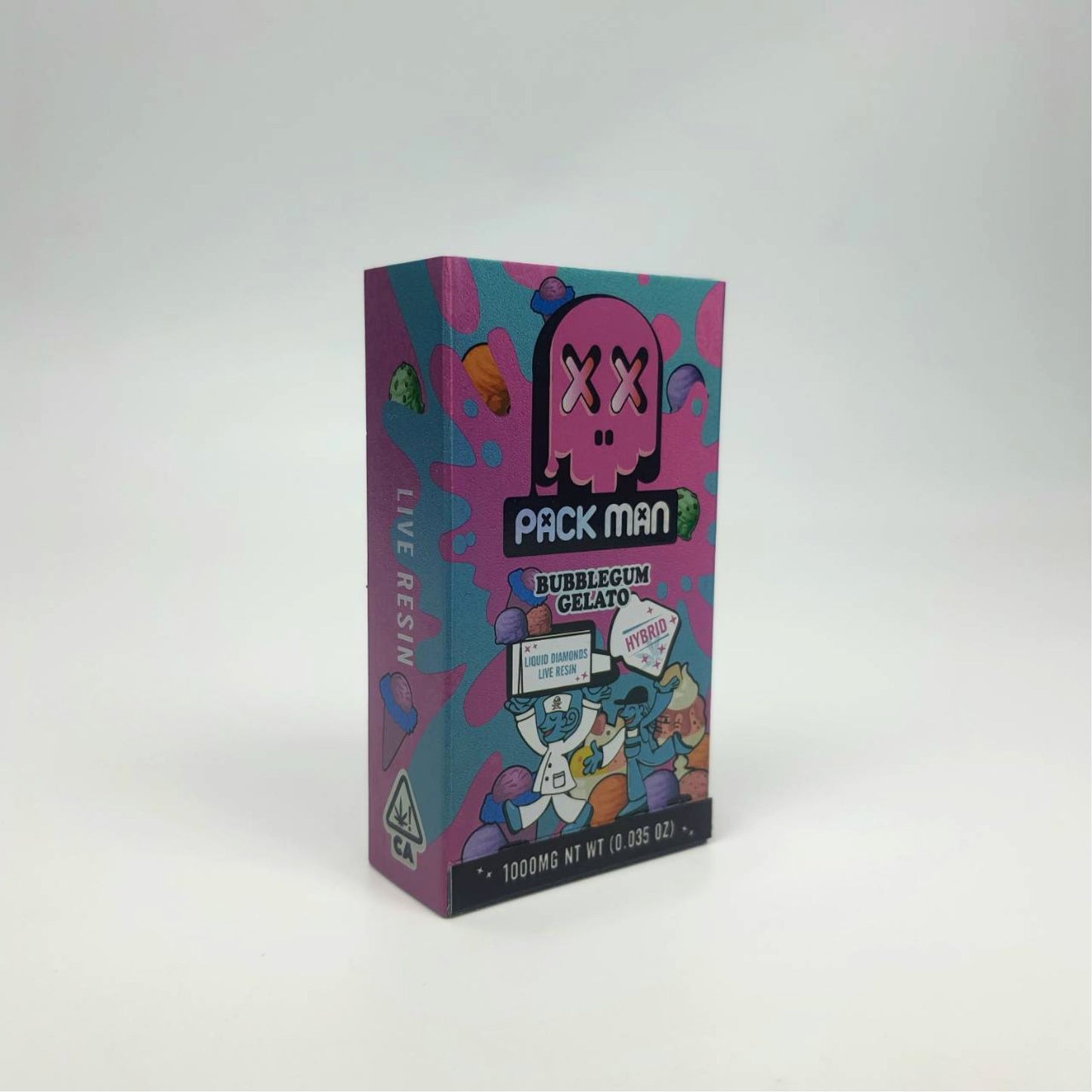 PACK MAN LIQUID DIAMONDS + LIVE RESIN 1.0ML | BUBBLEGUM GELATO : HYBRID