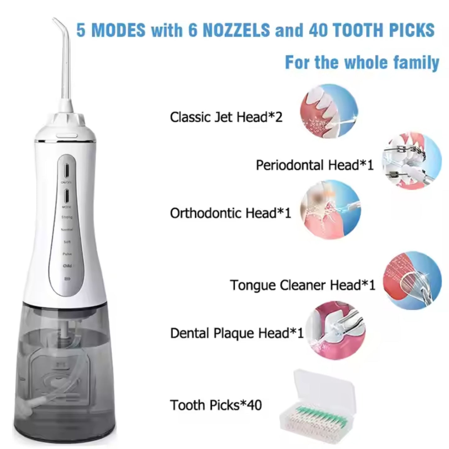 WATER FLOSSER | IPX7 WATERPROOF V.2 PORTABLE ORAL IRRIGATOR