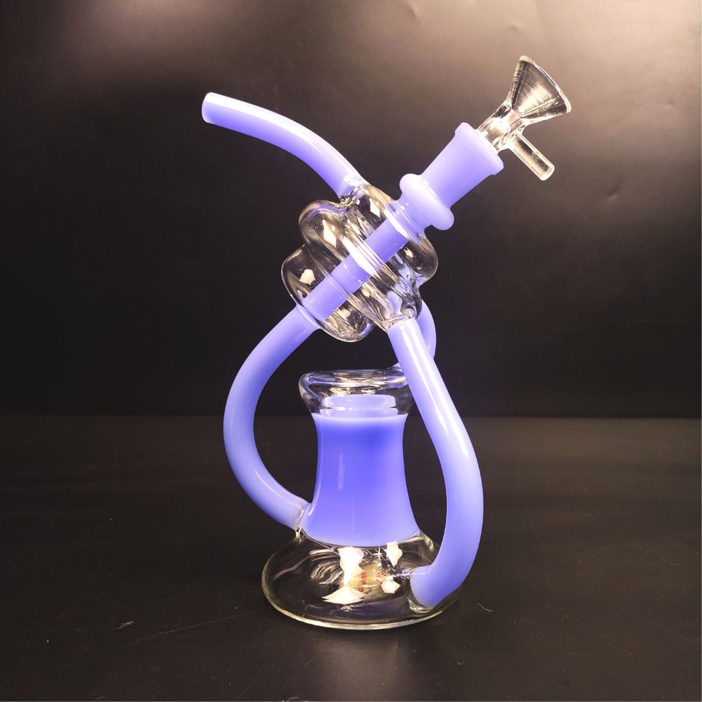 Glass Bong | TWIN LINE BUBBLER RECYCLER OIL RIG 8 INCH