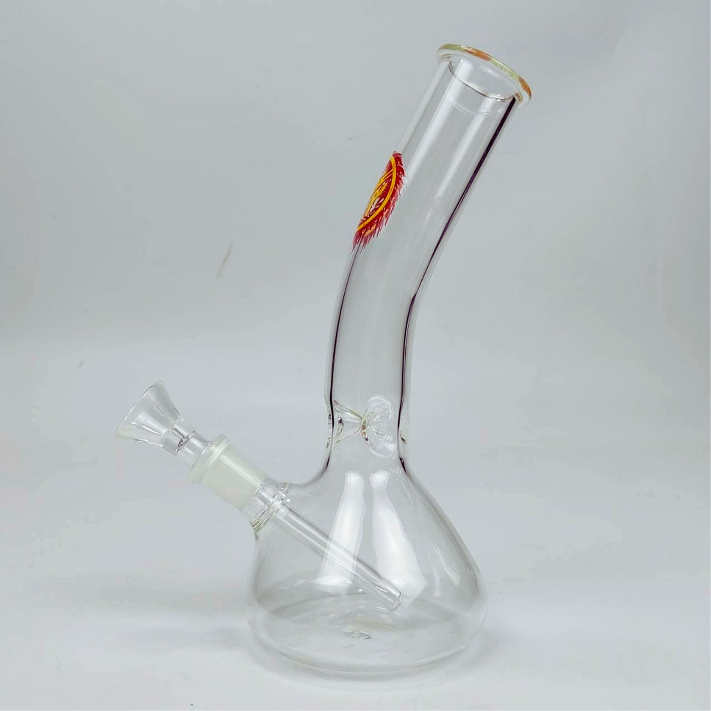 GLASS BONG | PEACE BENDED NECK BEAKER GLASS BONG 8.5 INCH 4MM THICKNESS
