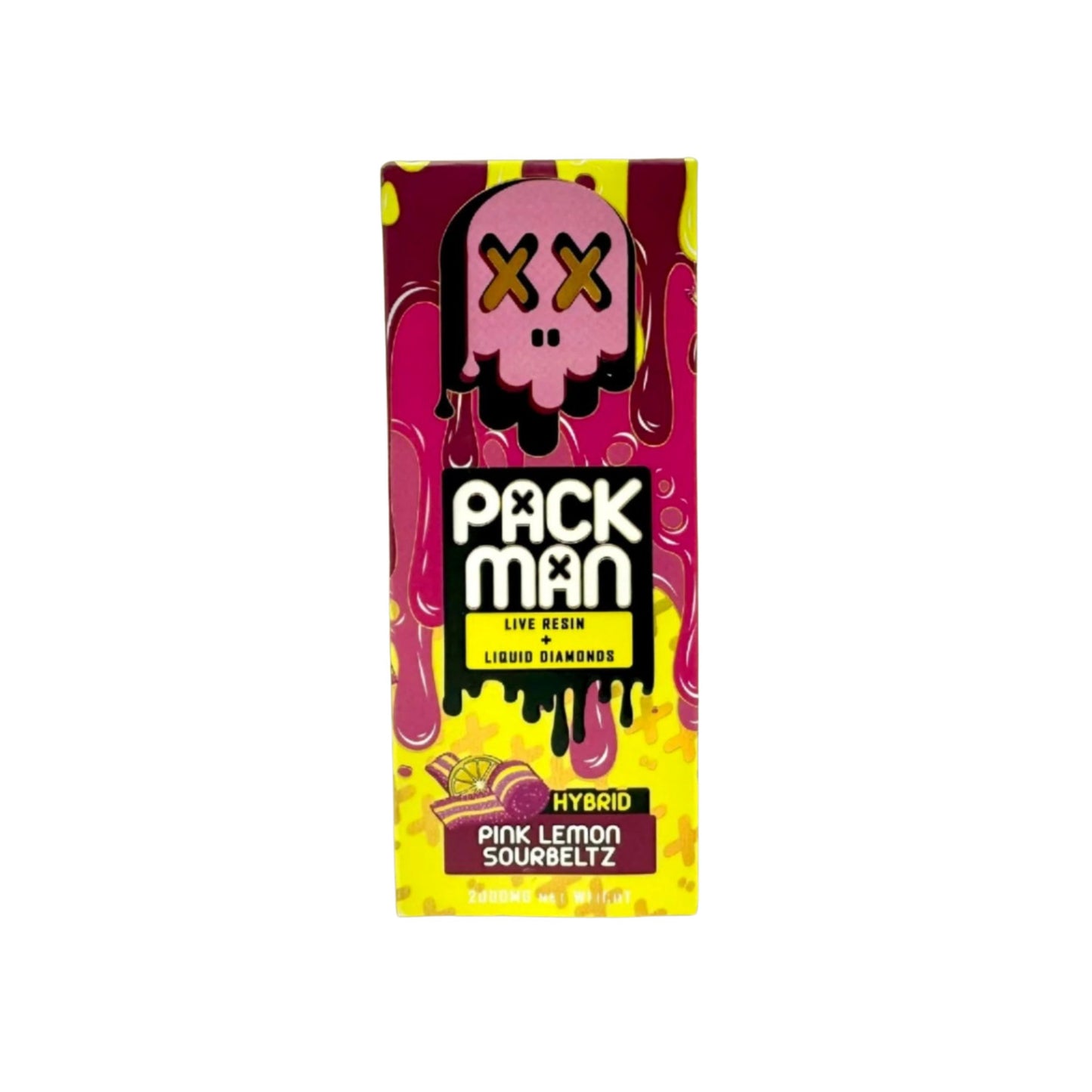 PACK MAN - LIVE RESIN + LIQUID DIAMONDS 2.0ML | PINK LEMON SOURBELTZ : HYBRID