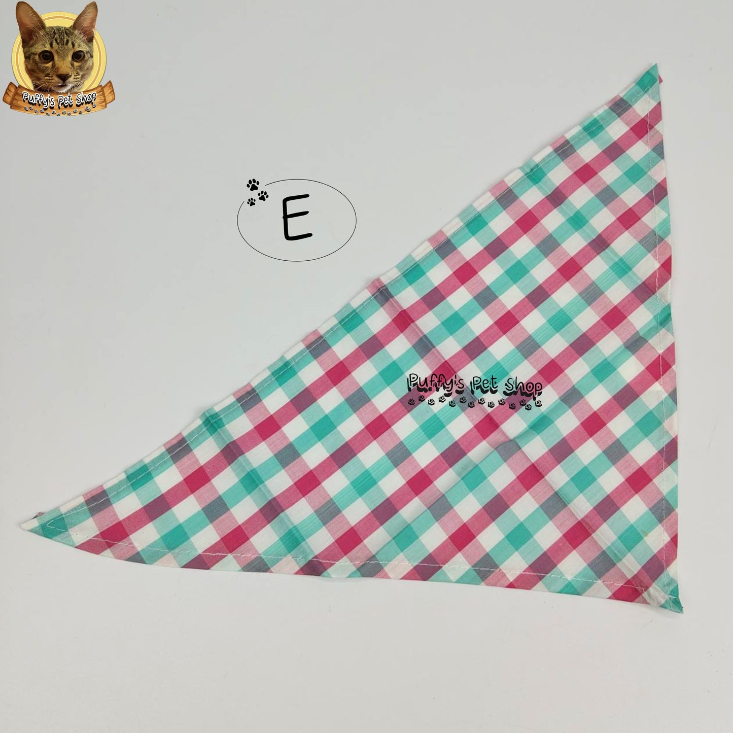 Puffy's Pet Shop |  Luxury Cotton Pet Scarf  ผ้าพันคอสัตว์เลี้ยงพรีเมียม ผ้าคอตตอนแท้ เนื้อผ้าดี ไม่ระคายเคือง สำหรับสุนัขและแมว ขนาด S 40 ซม.