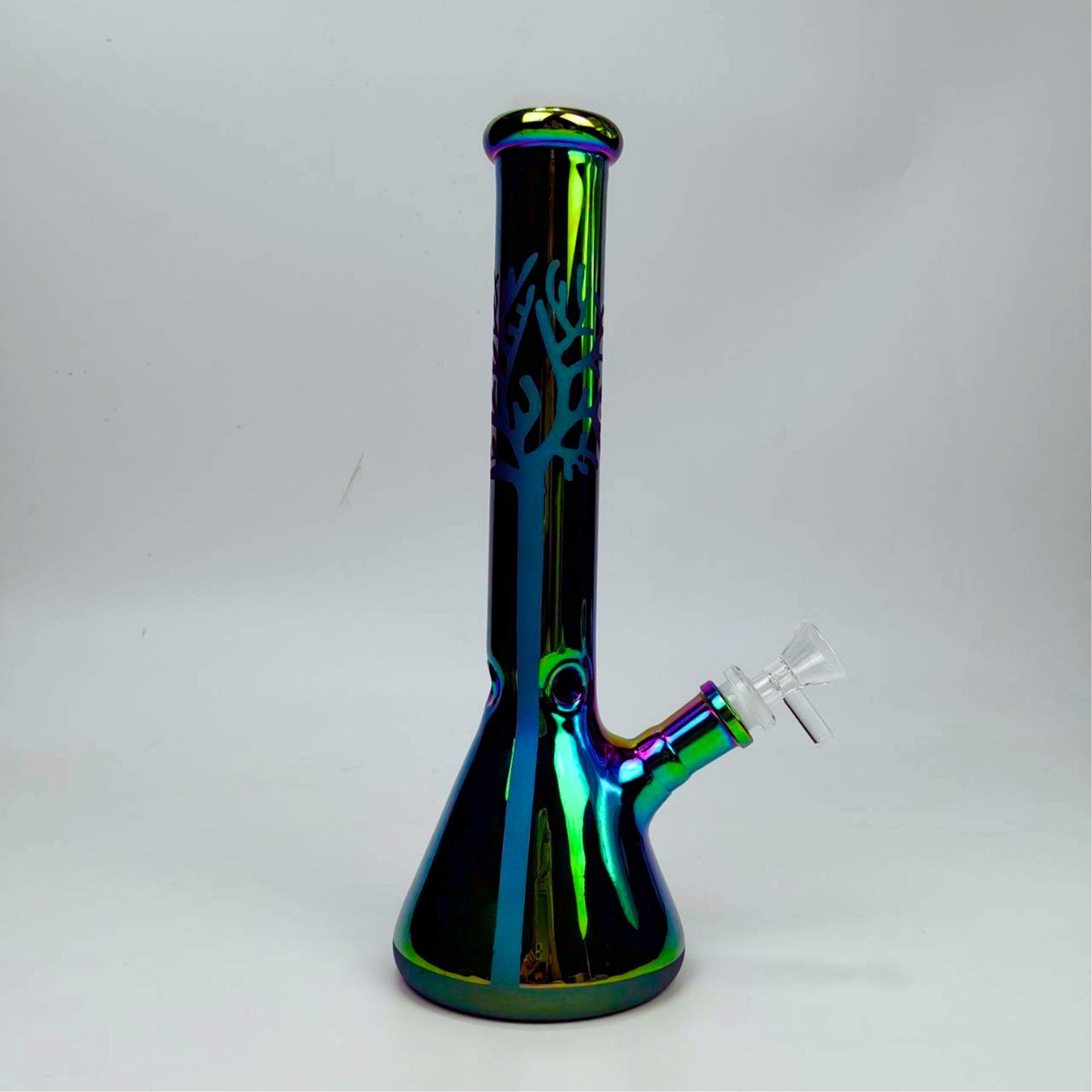 GLASS BONG | REFLECTIVE TREE BEAKER GLASS BONG 11.5 INCH 5MM THICKNESS