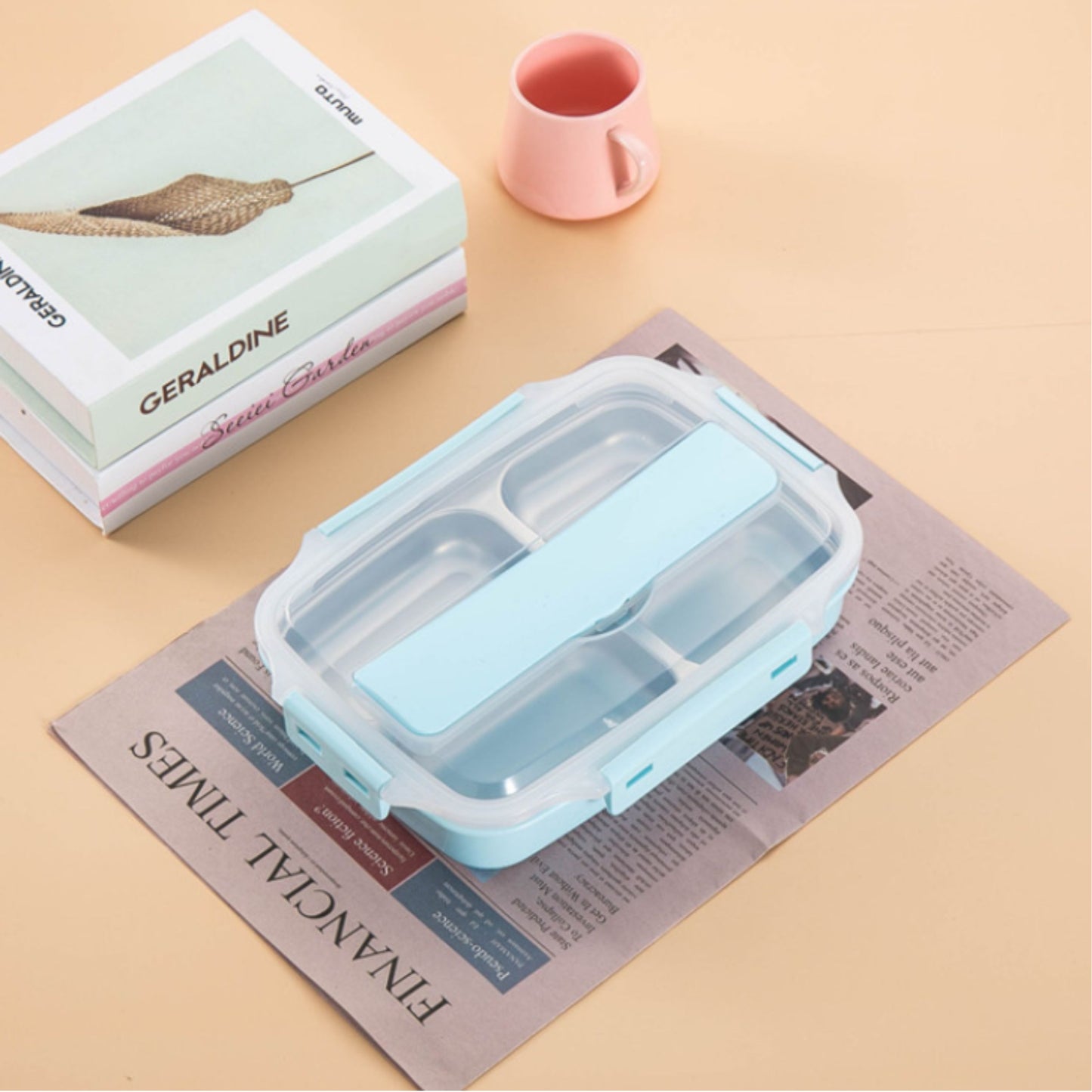 BENTO LUNCH BOX 3 SLOT SIZE 19x26x6 cm | กล่องอาหารกลางวัน กล่องข้าว SUS304 อุ่นอาหารได้โดยน้ำอุ่น