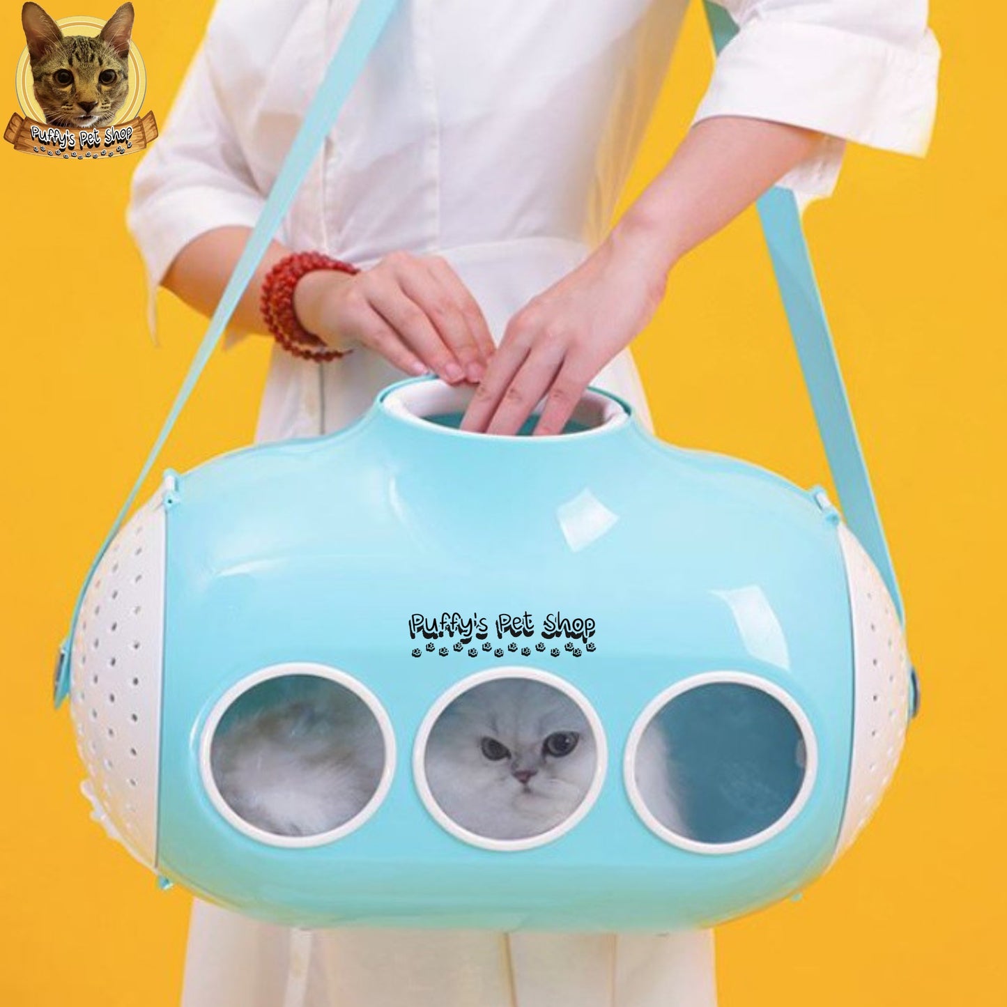 Puffy's Pet Shop | Submarine Cat Bag Honeycare Xiaomi กระเป๋าแมวทรงเรือดำน้ำ  ขนาด 48.5 x 23 x 31.5 ซม.
