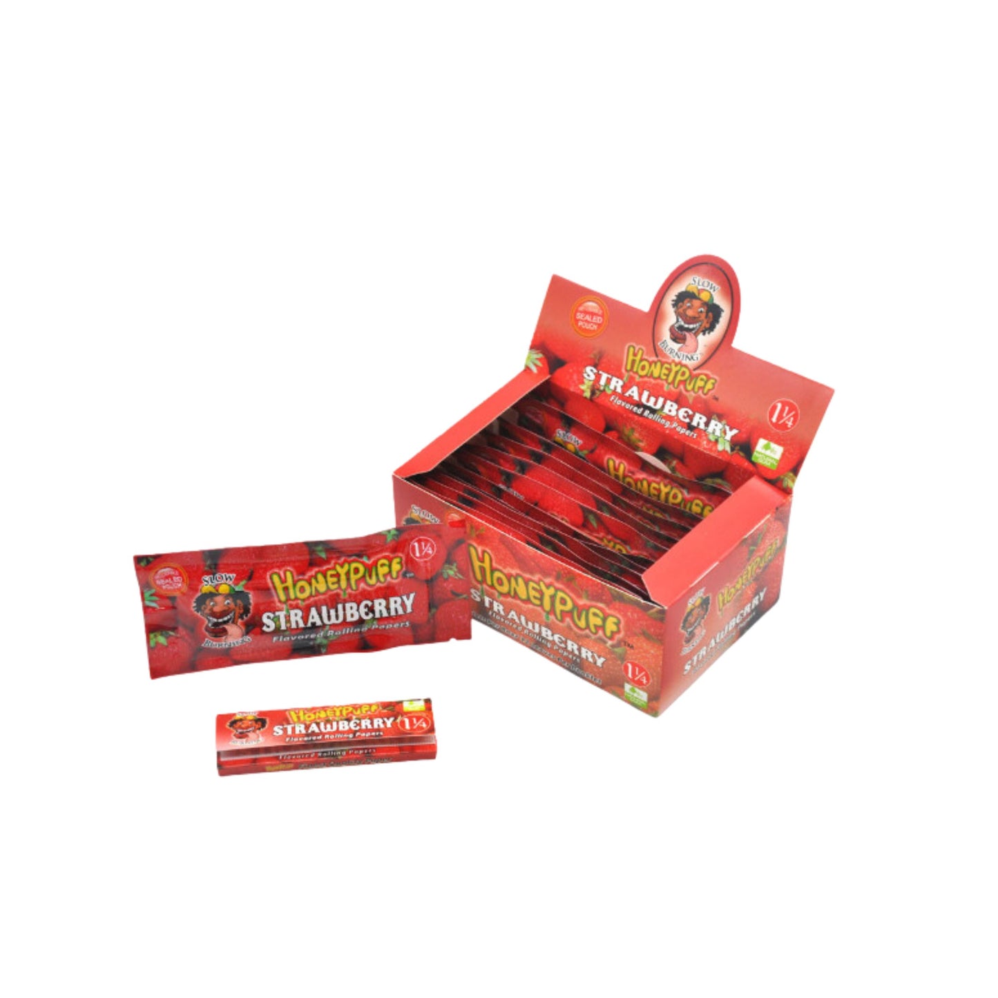 ROLLING PAPER | HONEYPUFF 1 1/4 INCH STRAWBERRY FLAVORED ROLLING PAPER