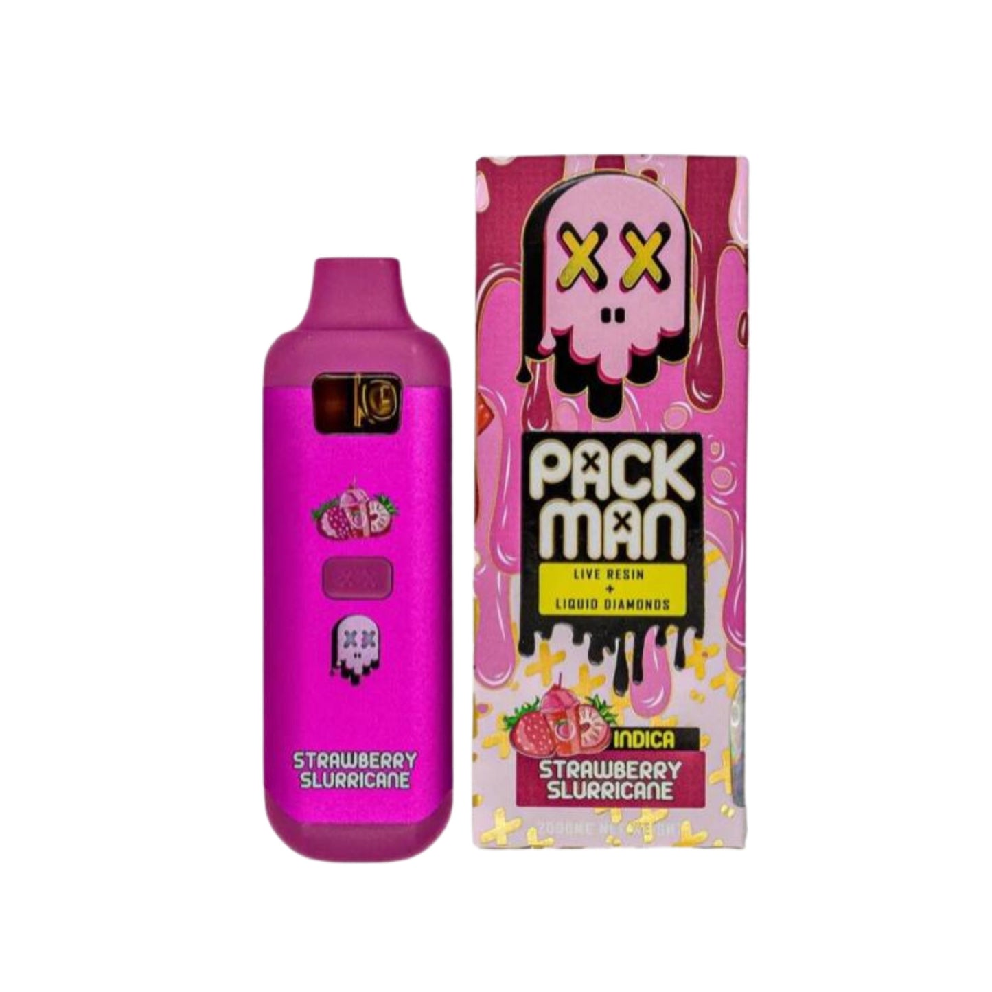 PACK MAN - LIVE RESIN + LIQUID DIAMONDS 2.0ML | STRAWBERRY SLURRICANE : INDICA