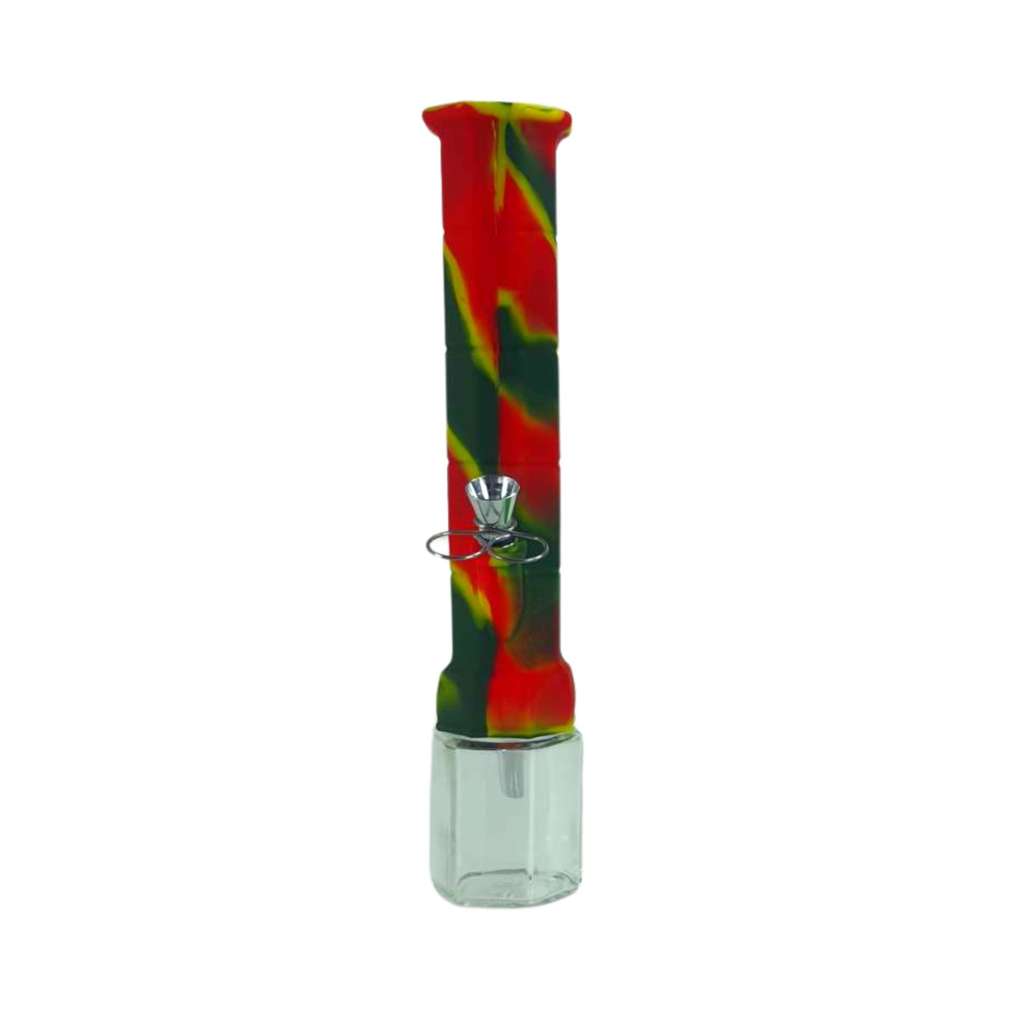 Glass Bong | SILICONE HEXAGON BONG WITH GLASS BOTTLE 10 INCH