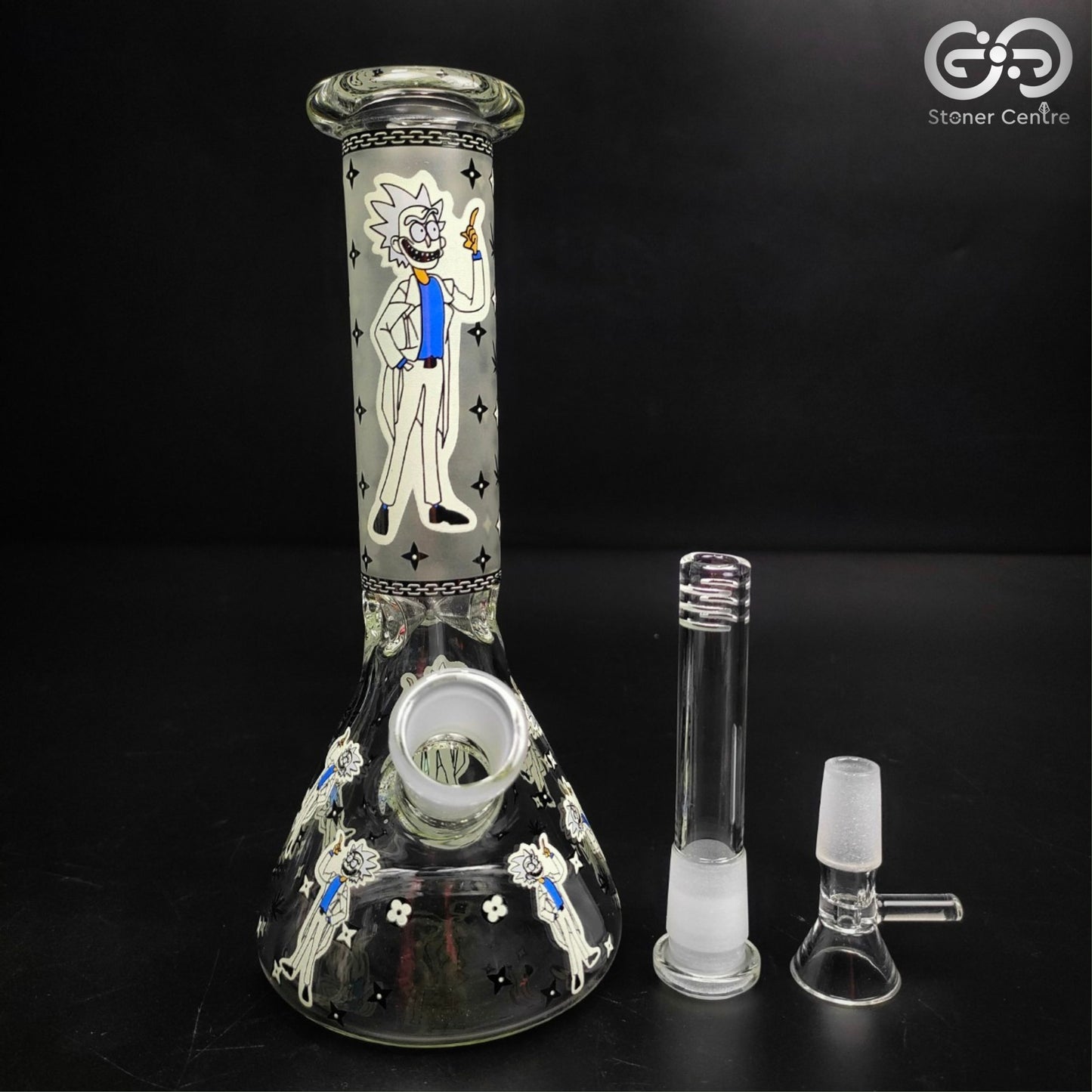 GLASS BONG | RICK AND MORTY GLASS BONG GLOW IN THE DARK 8 INCH