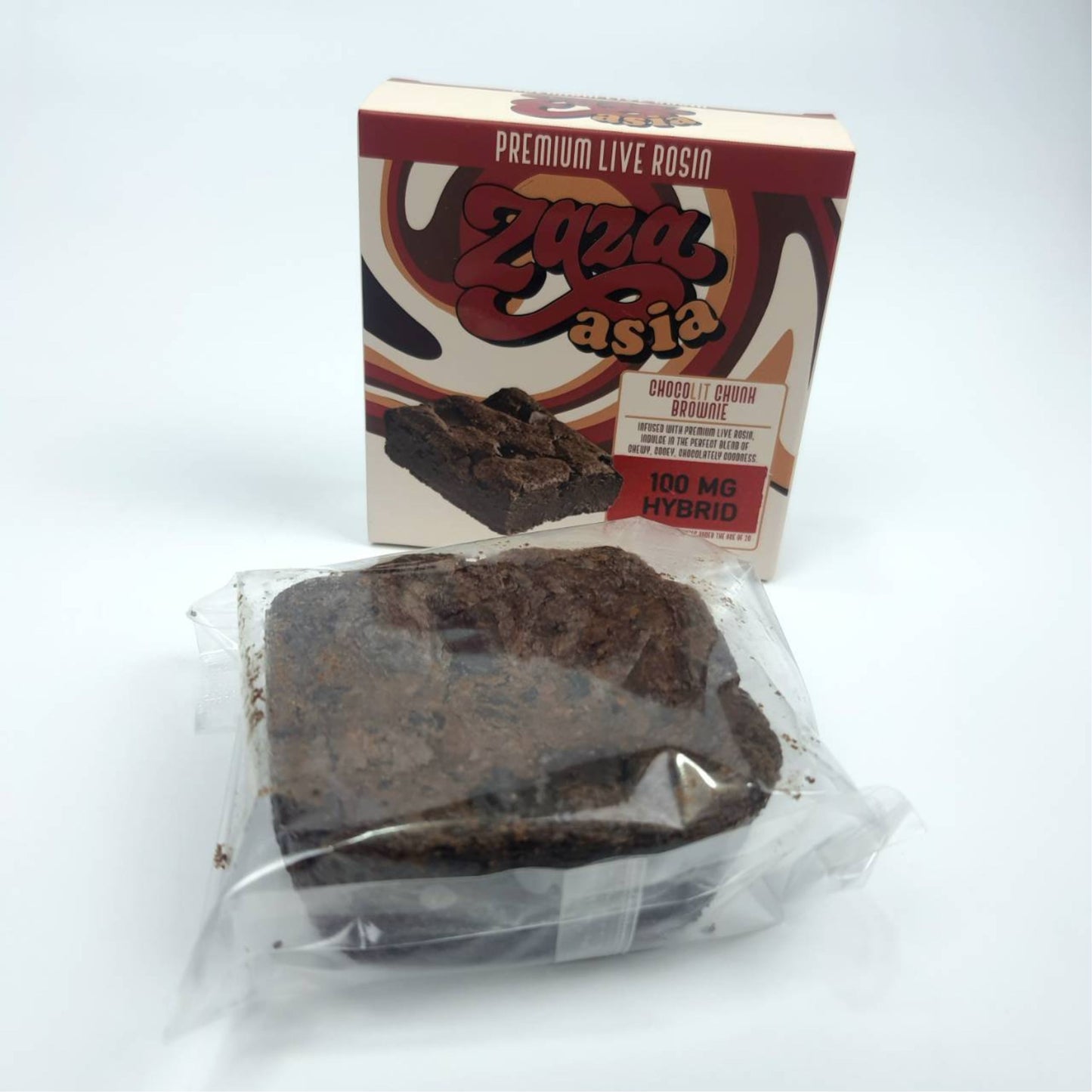 ZAZA ASIA | PREMIUM LIVE ROSIN CHOCOLIT CHUNK BROWNIE - HYBRID | 100MG THC/PIECE