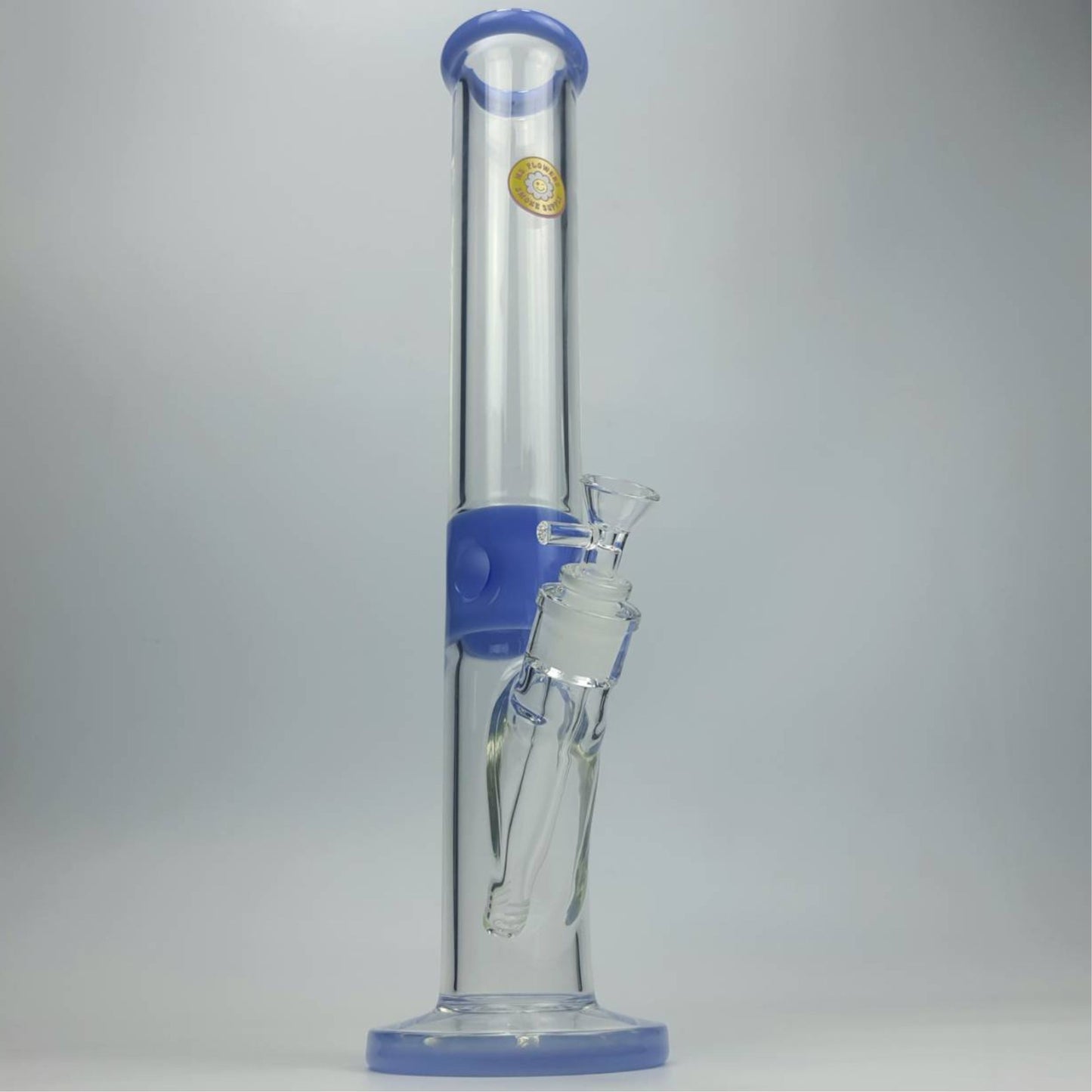GLASS BONG | MS.FLOWERS STRAIGHT TUBE BLUE 15.5 INCH