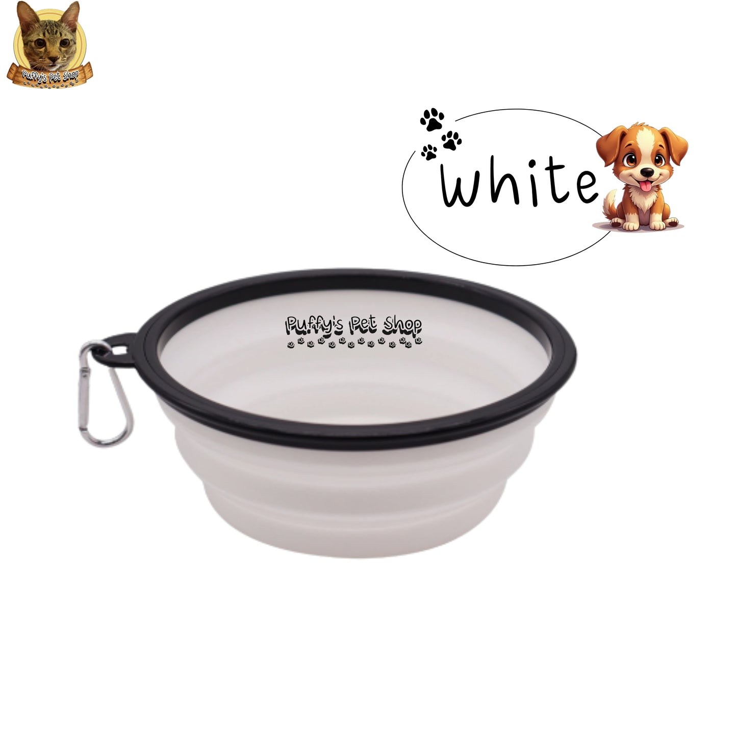 Puffy's Pet Shop | Collapsible Silicone Pet Bowl – Travel Friendly ชามซิลิโคนพับได้ สำหรับสัตว์เลี้ยง พกพาสะดวก เหมาะสำหรับเดินทาง ขนาด 13 x 5.5 x 9 ซม.