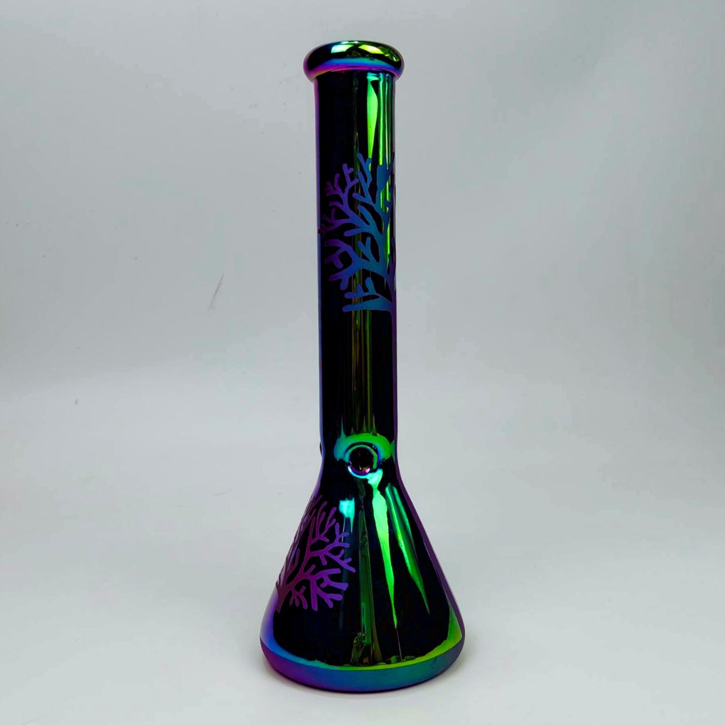 GLASS BONG | REFLECTIVE TREE BEAKER GLASS BONG 11.5 INCH 5MM THICKNESS